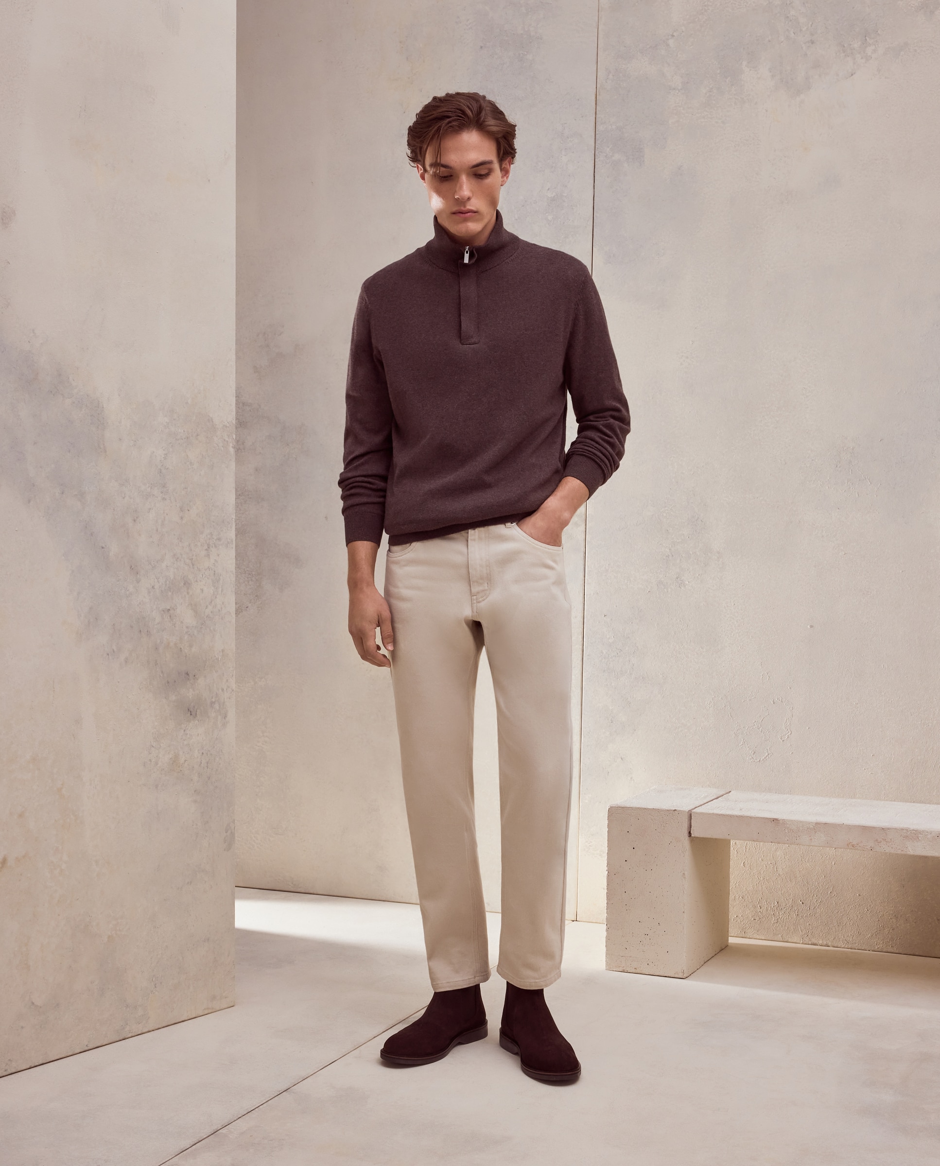 Botas chelsea de hombre en serraje - Dustin - Marrón Marrón-6