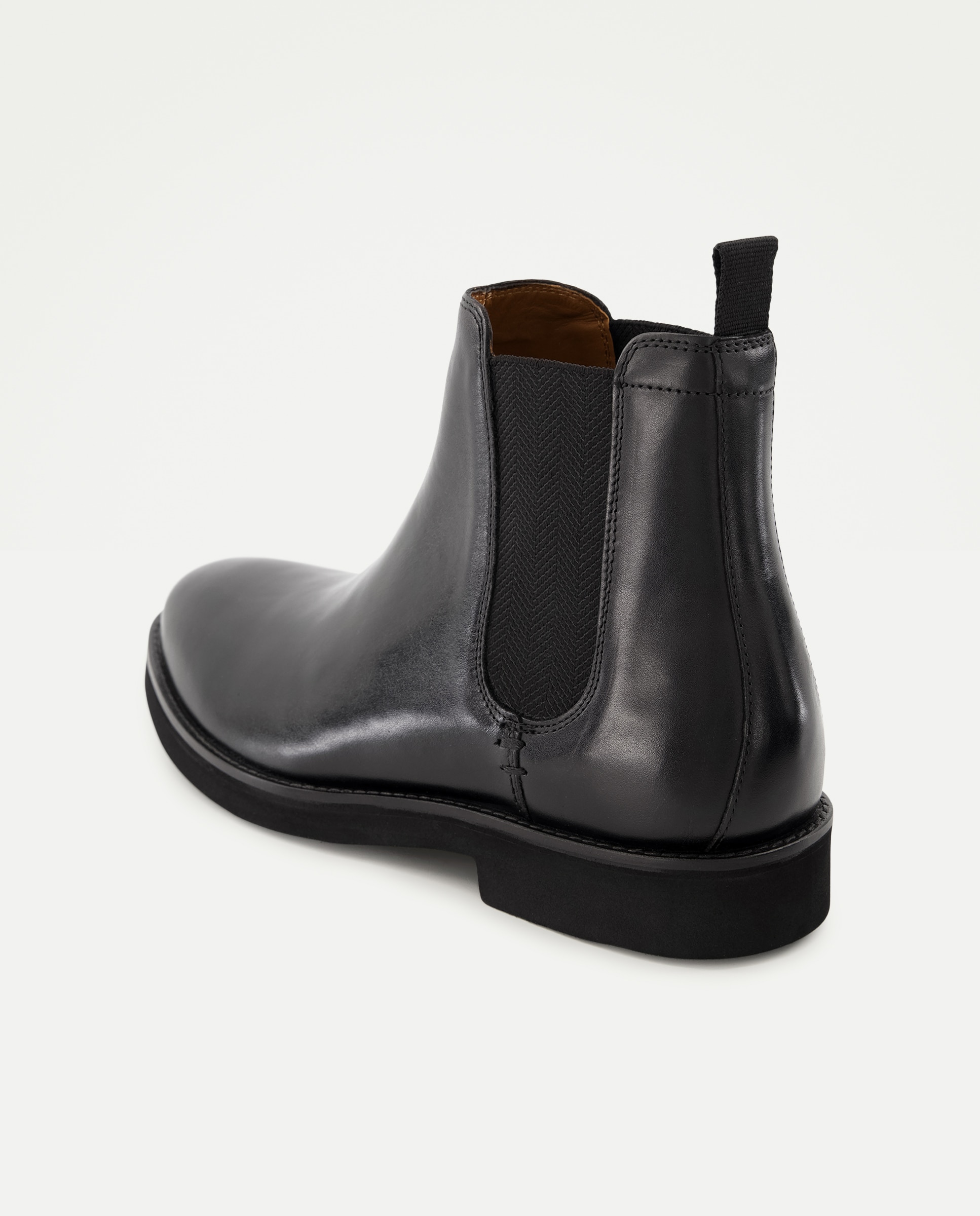 Botas Chelsea em Pele Lisa Preto-3