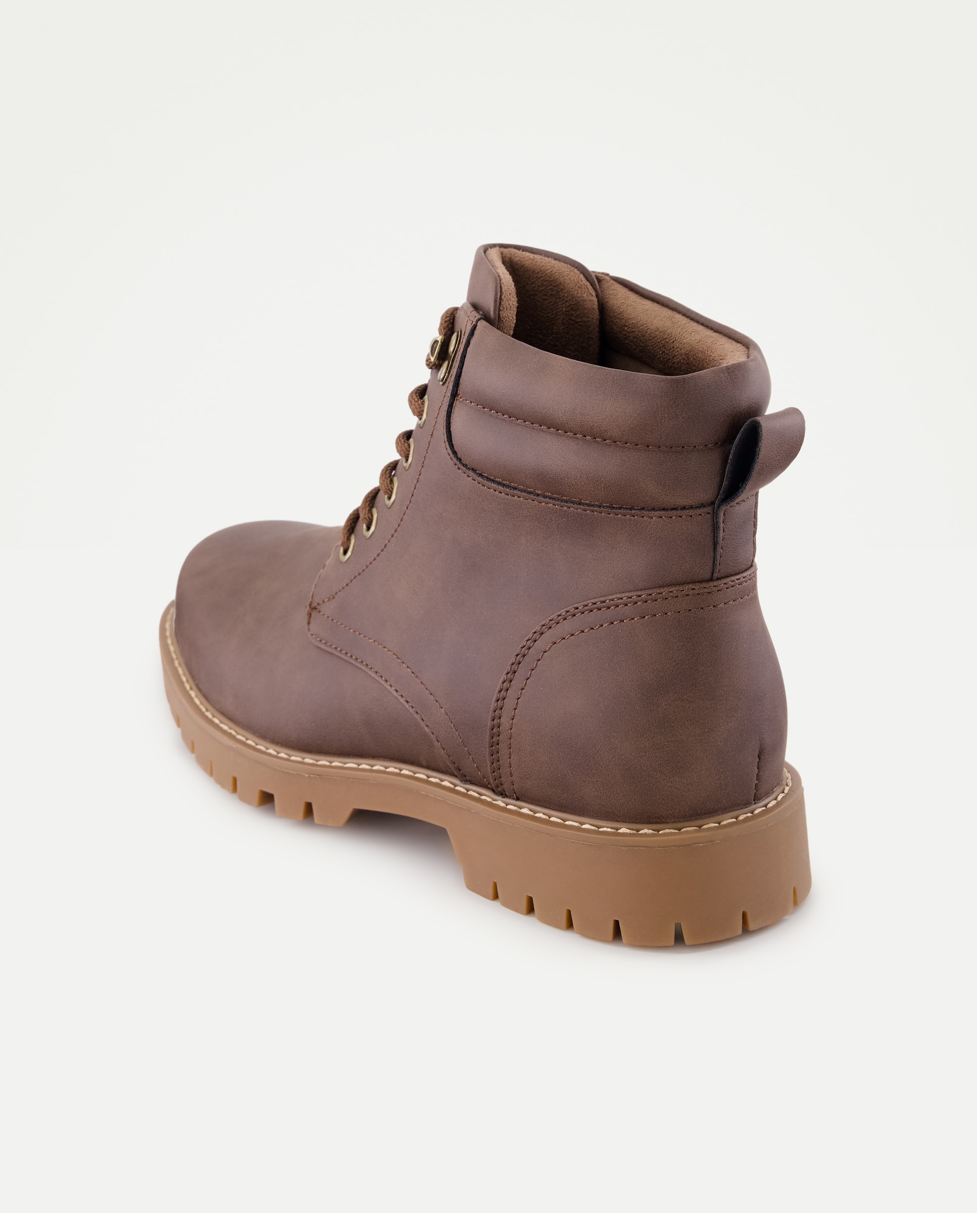 Botas Altas com Fecho de Atacadores Castanho-3