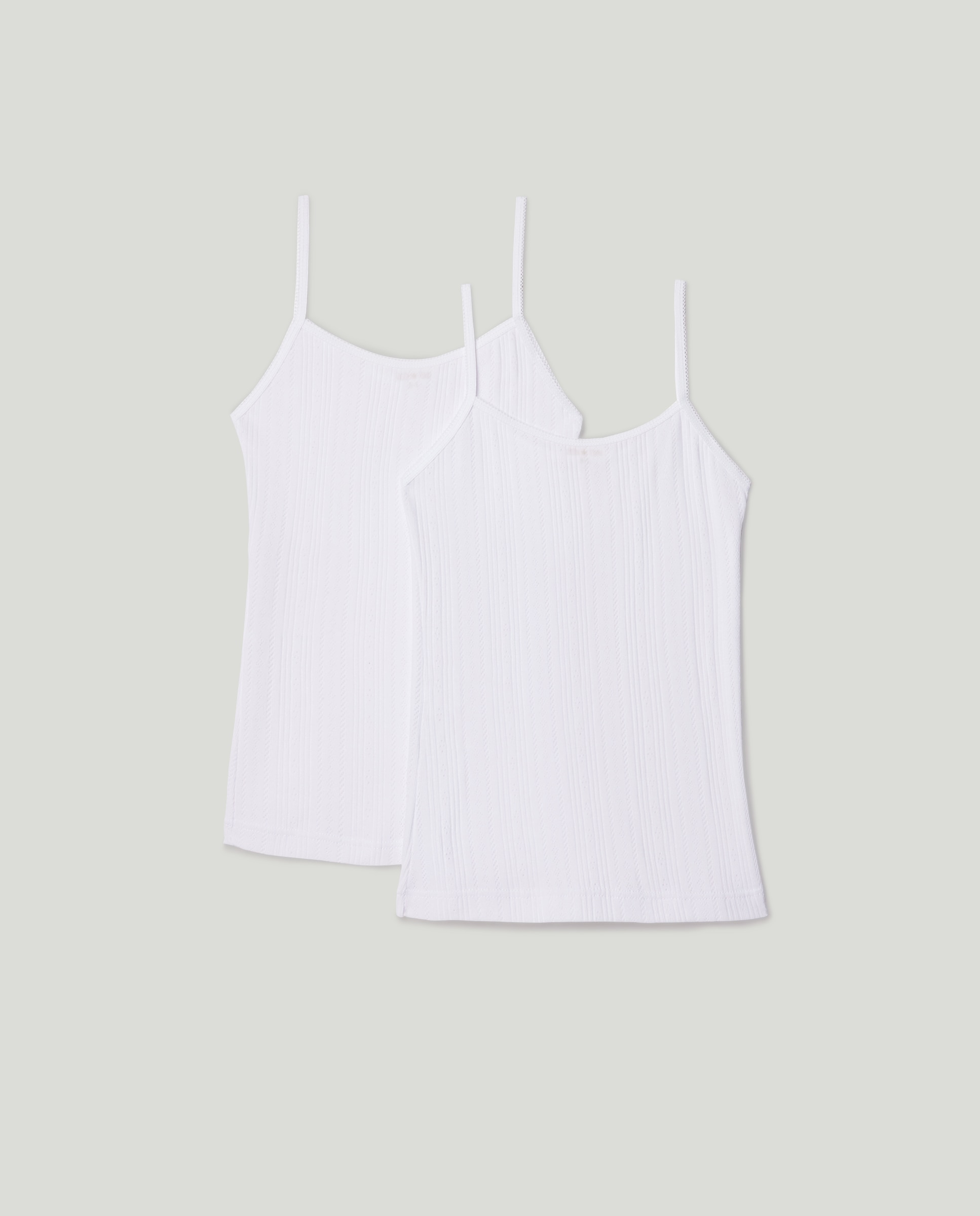 Pack de 2 camisetas de tirantes de niña Blanco-2