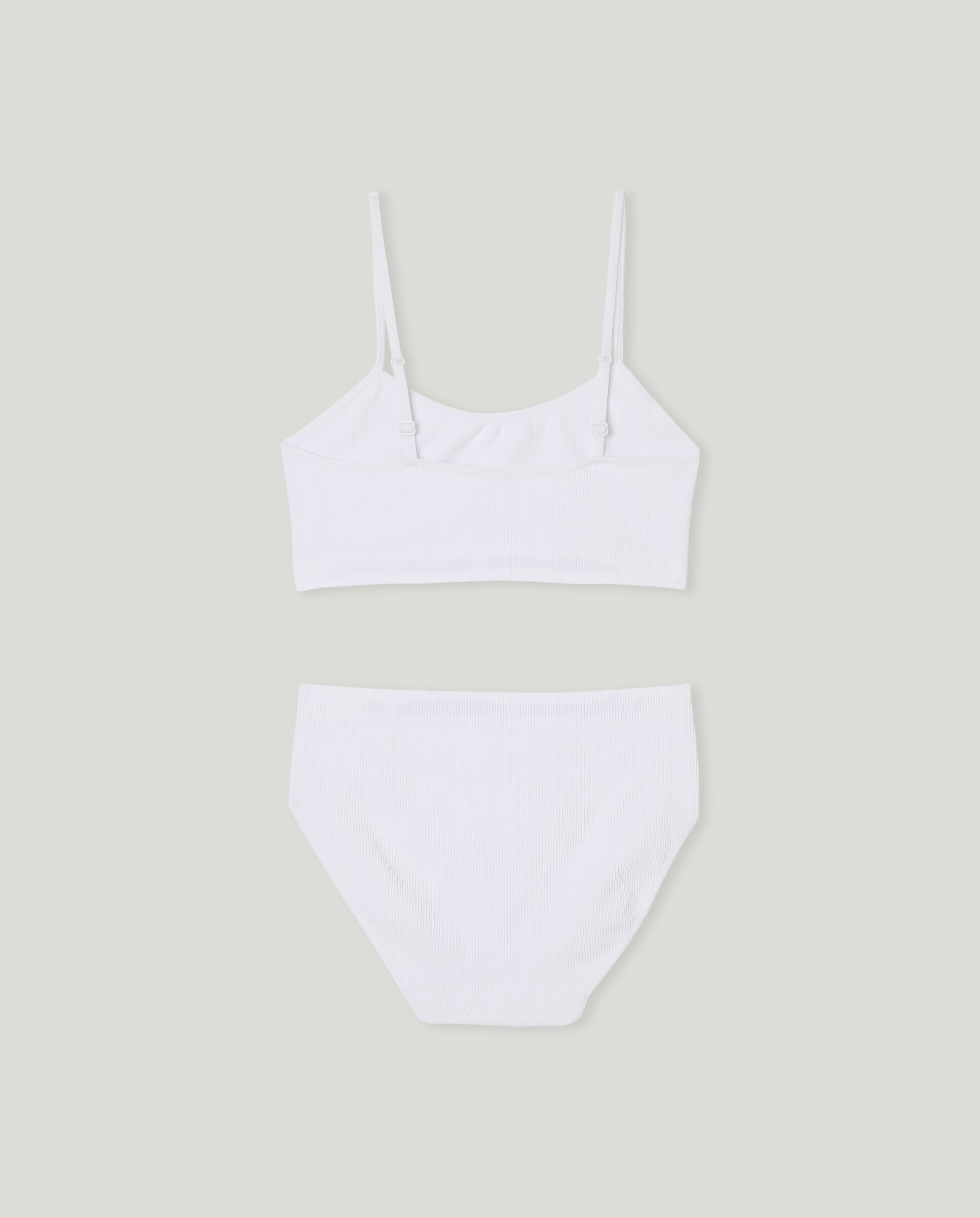 Conjunto de niña de braguitas y top Blanco-2