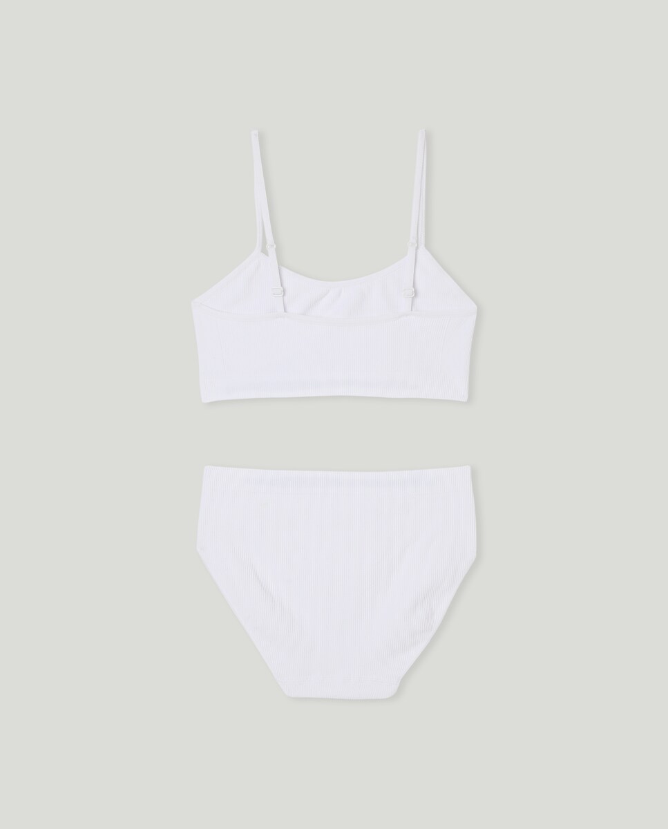 Conjunto de niña de braguitas y top Blanco-2