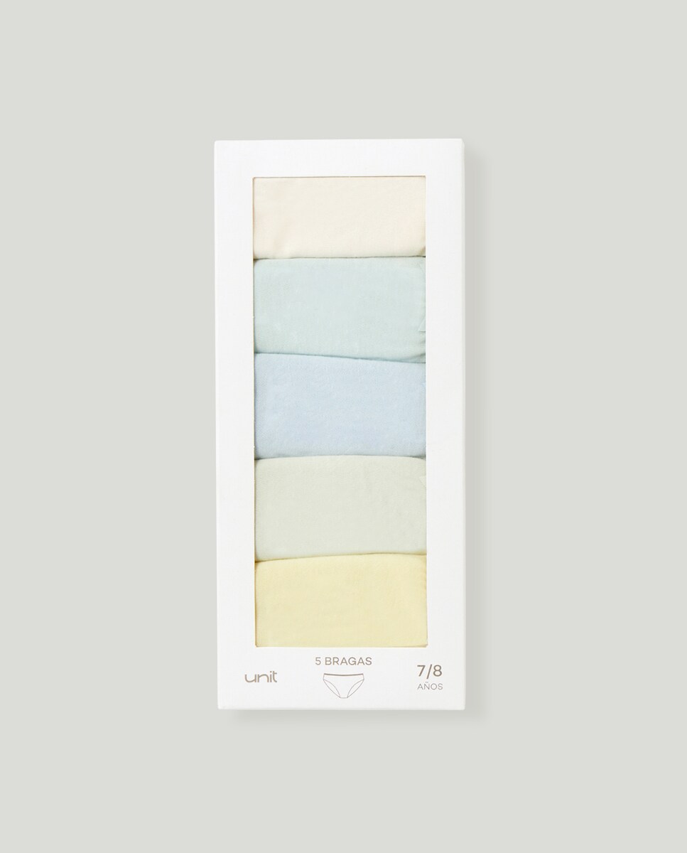 Pack 5 bragas fantasíade niña Blanco-4