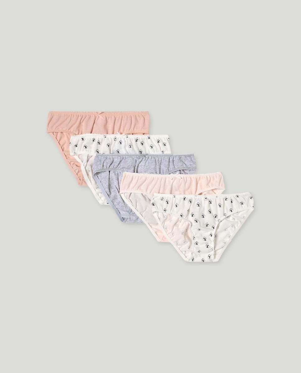 Pack de 5 braguitas de niña fantasía 400 Azul-1