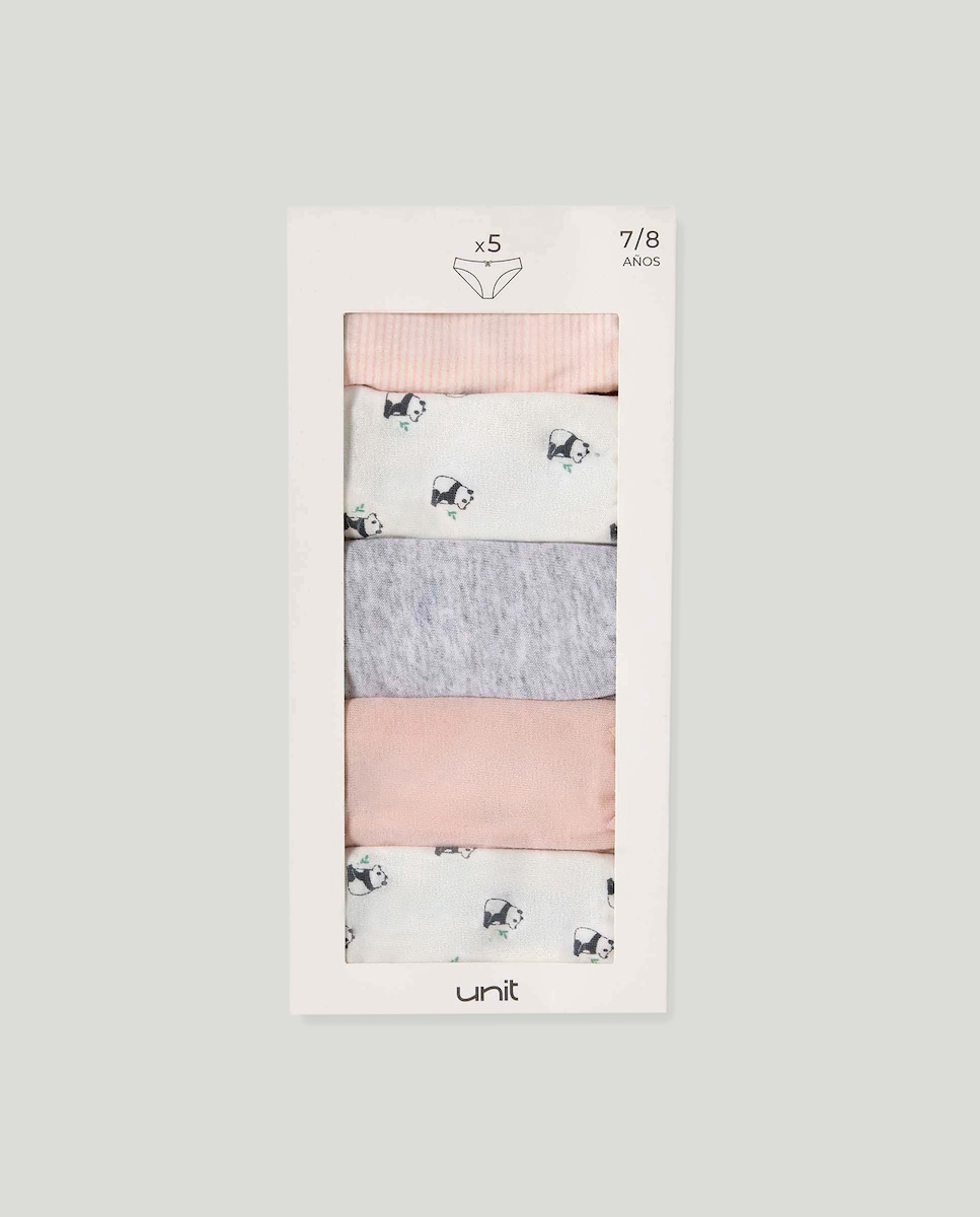 Pack de 5 braguitas de niña fantasía 400 Azul-4