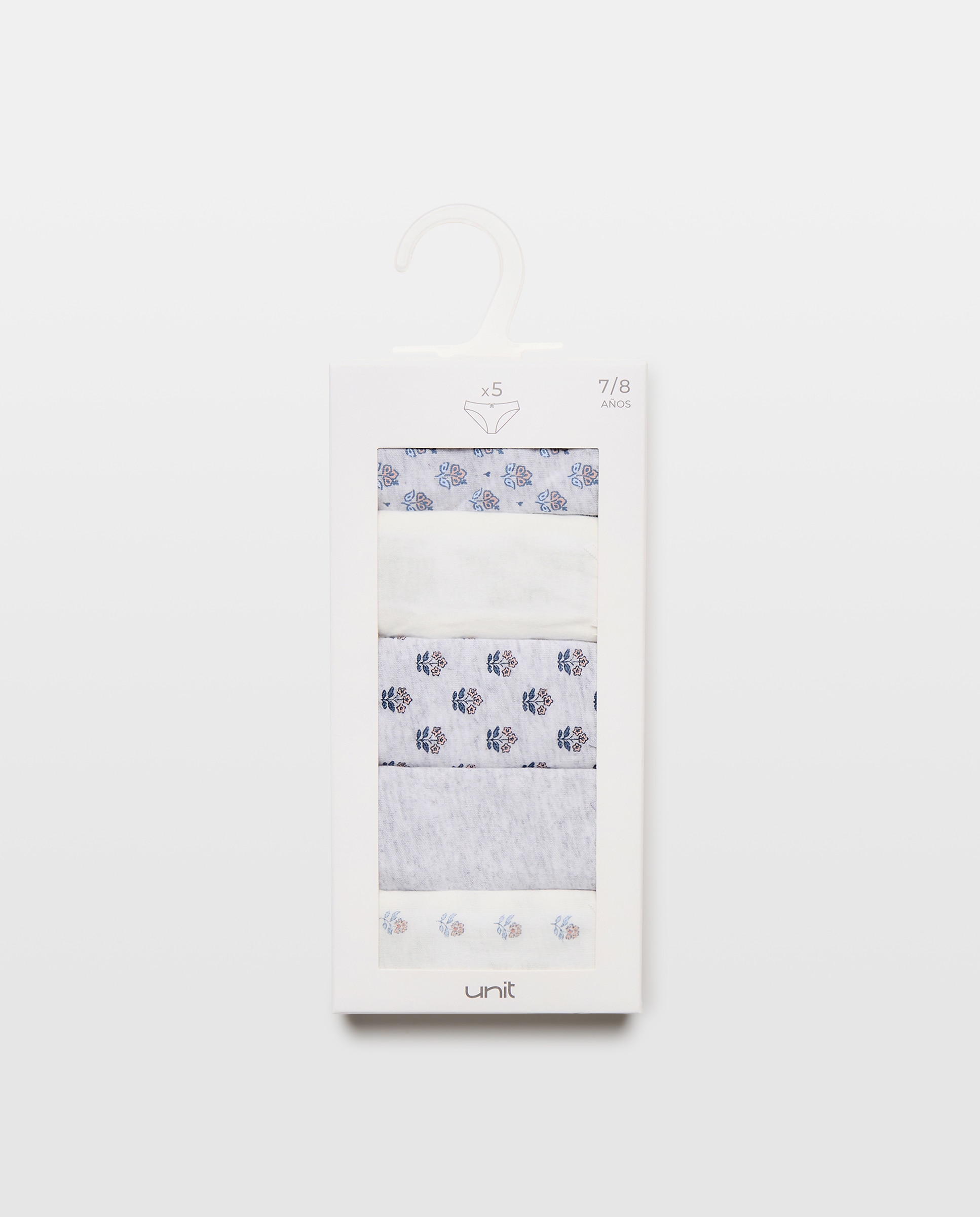 Pack de 5 braguitas de niña fantasía Gris claro-4