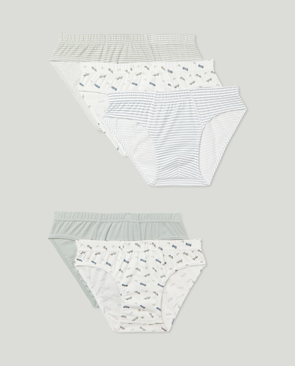 Pack 5 slips fantasia de niño Verde-1