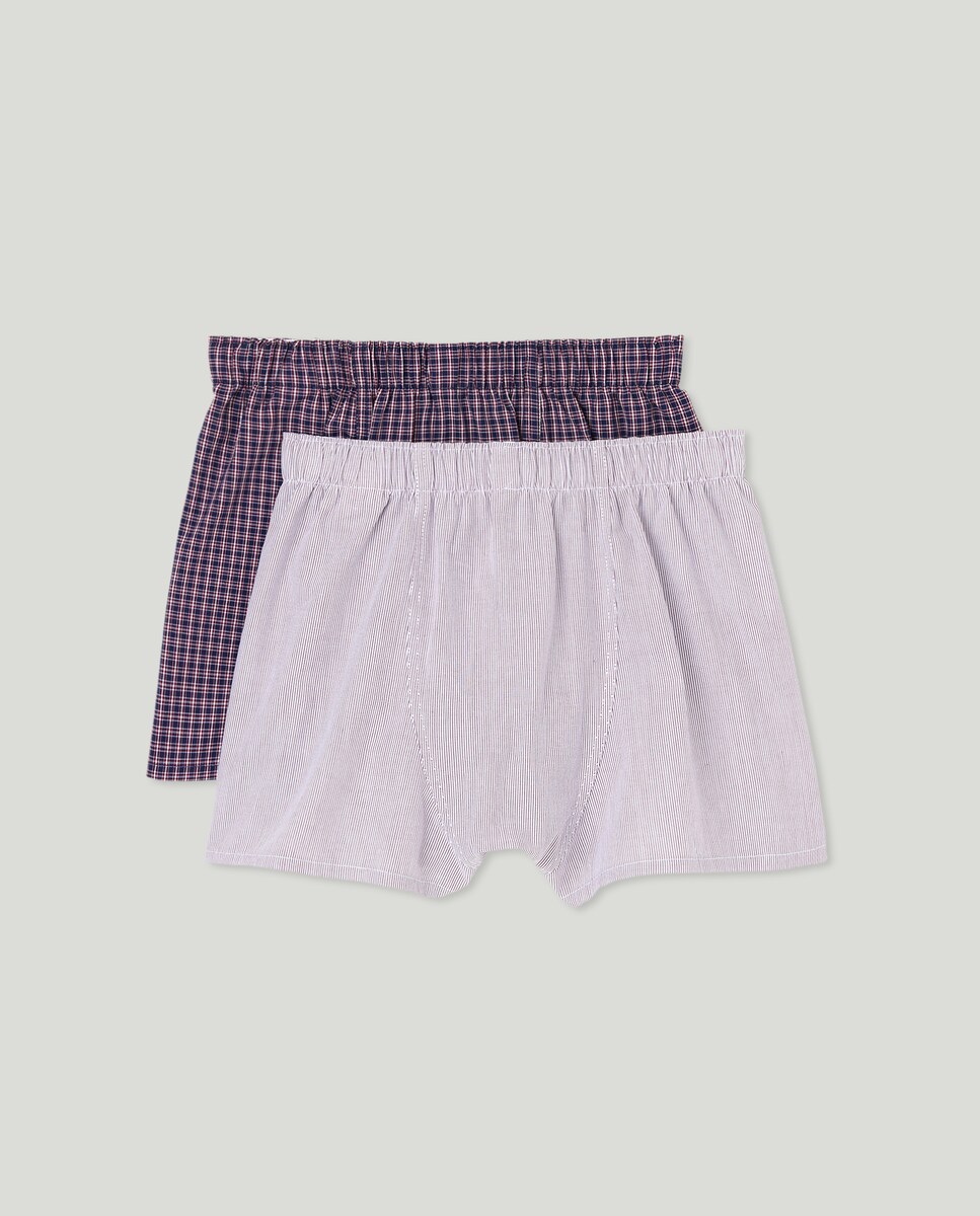 Pack 2 de niño boxer popelin de niño Granate-2