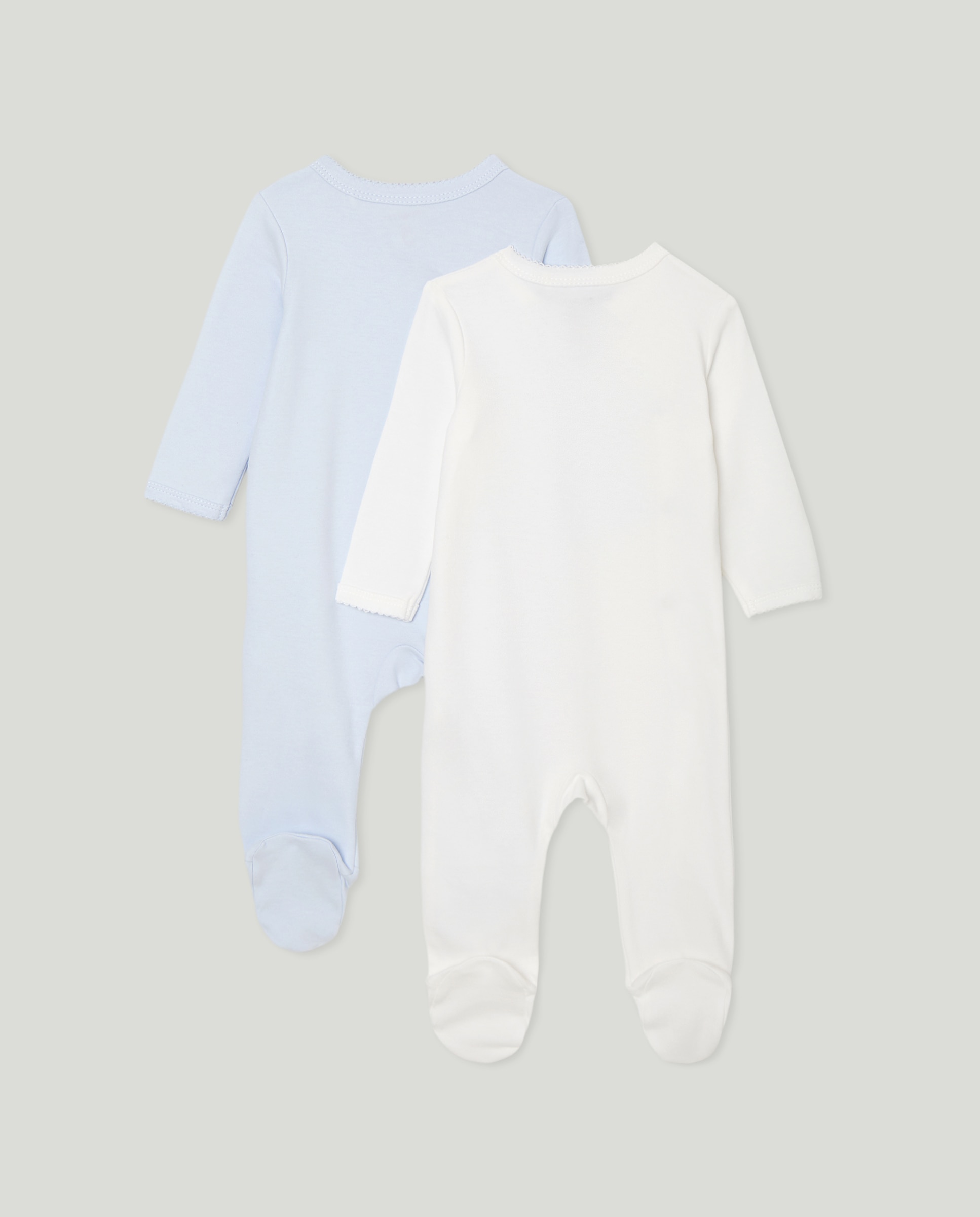 Pack de 2 pijamas de bebé manga larga 410 Azul claro-2