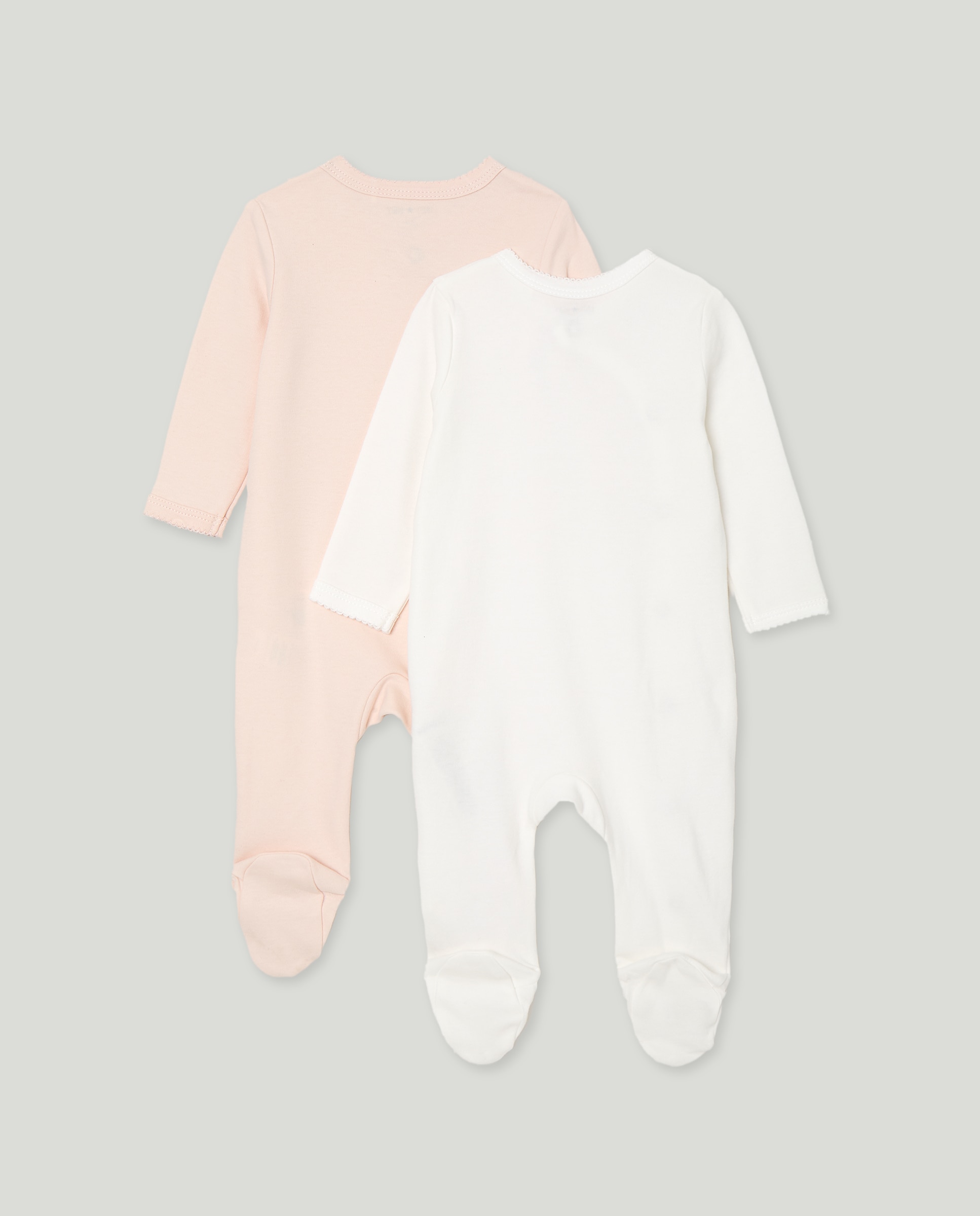 Pack de 2 pijamas de bebé manga larga Rosa claro-2