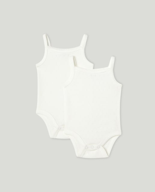 Imagen 0 de Pack 2 bodies de bebé tirantes calado