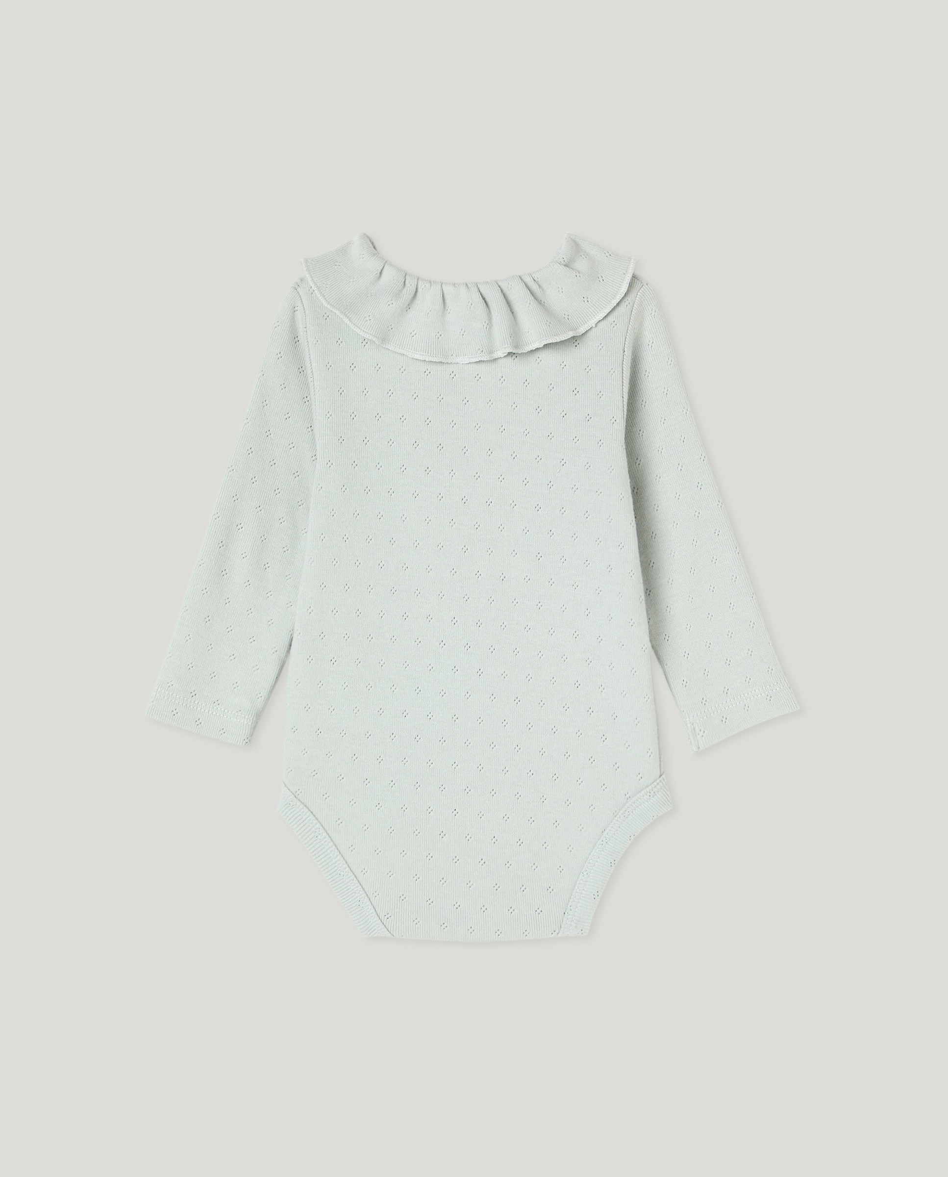 Body de bebé manga larga desagujado con cuello Azul claro-2