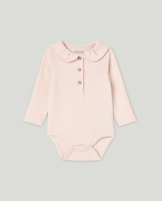 Imagen 0 de Body de bebé manga larga desagujado con cuello