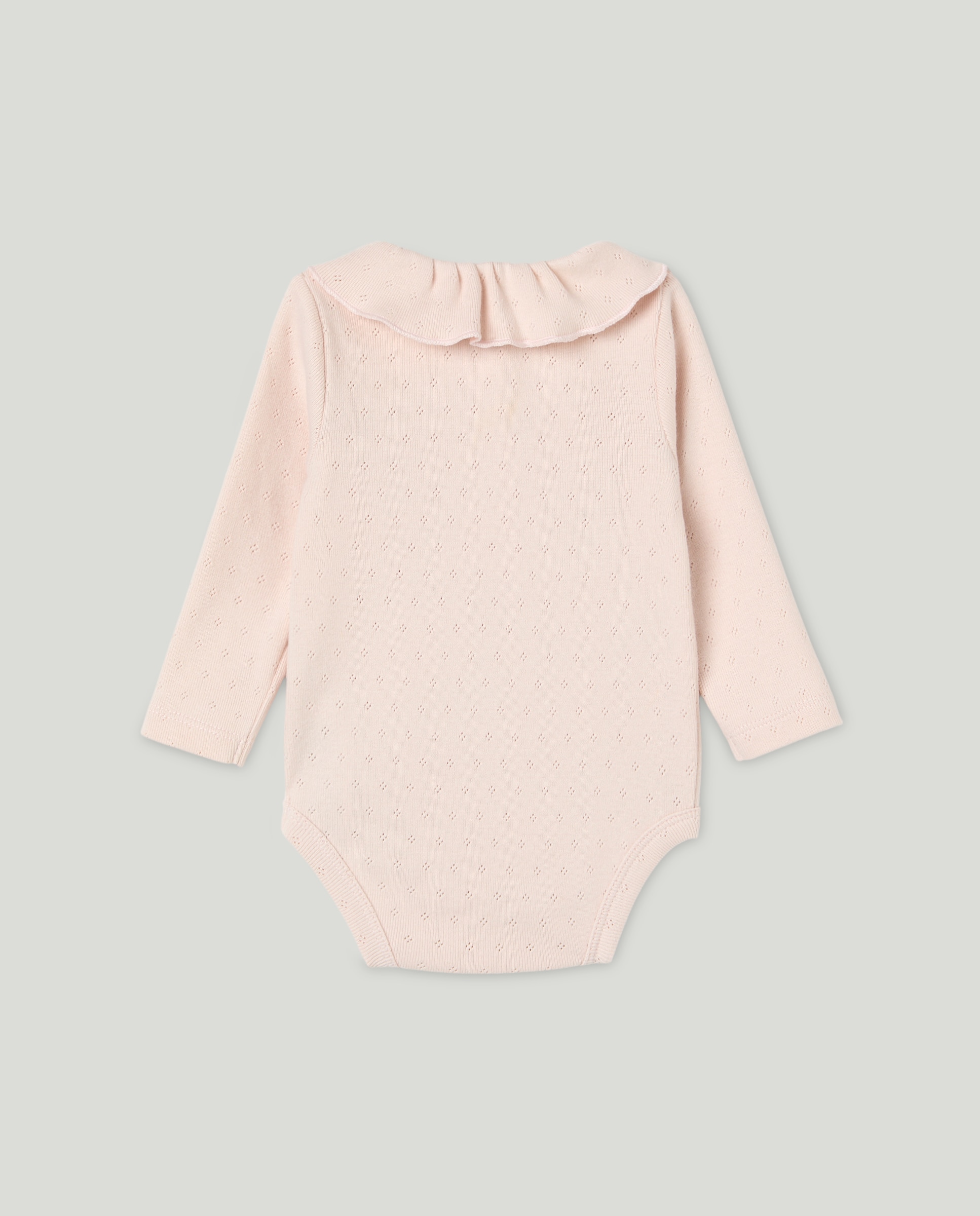 Body de bebé manga larga desagujado con cuello Rosa-2