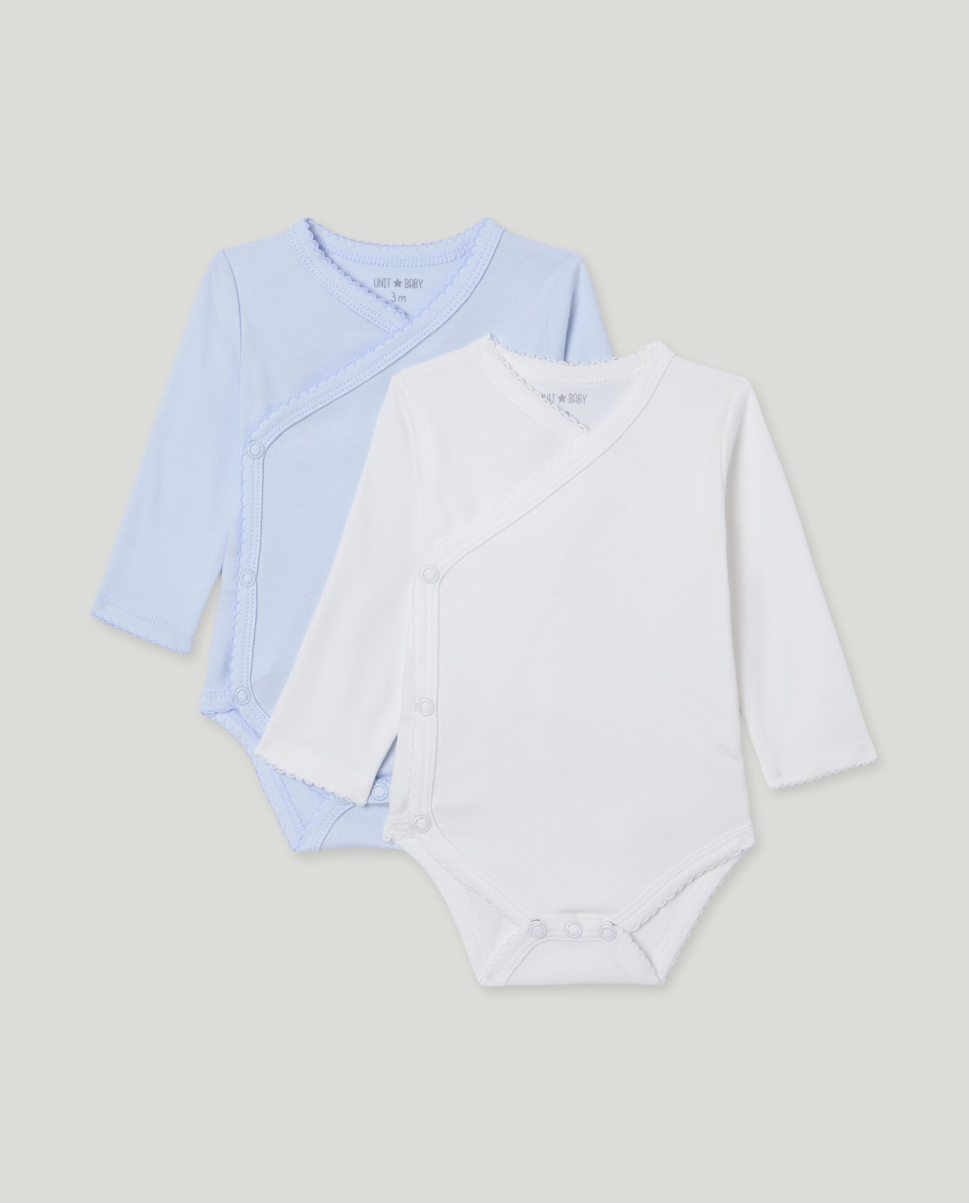 Imagen 0 de Pack de 2 bodies de bebé de manga larga cruzado