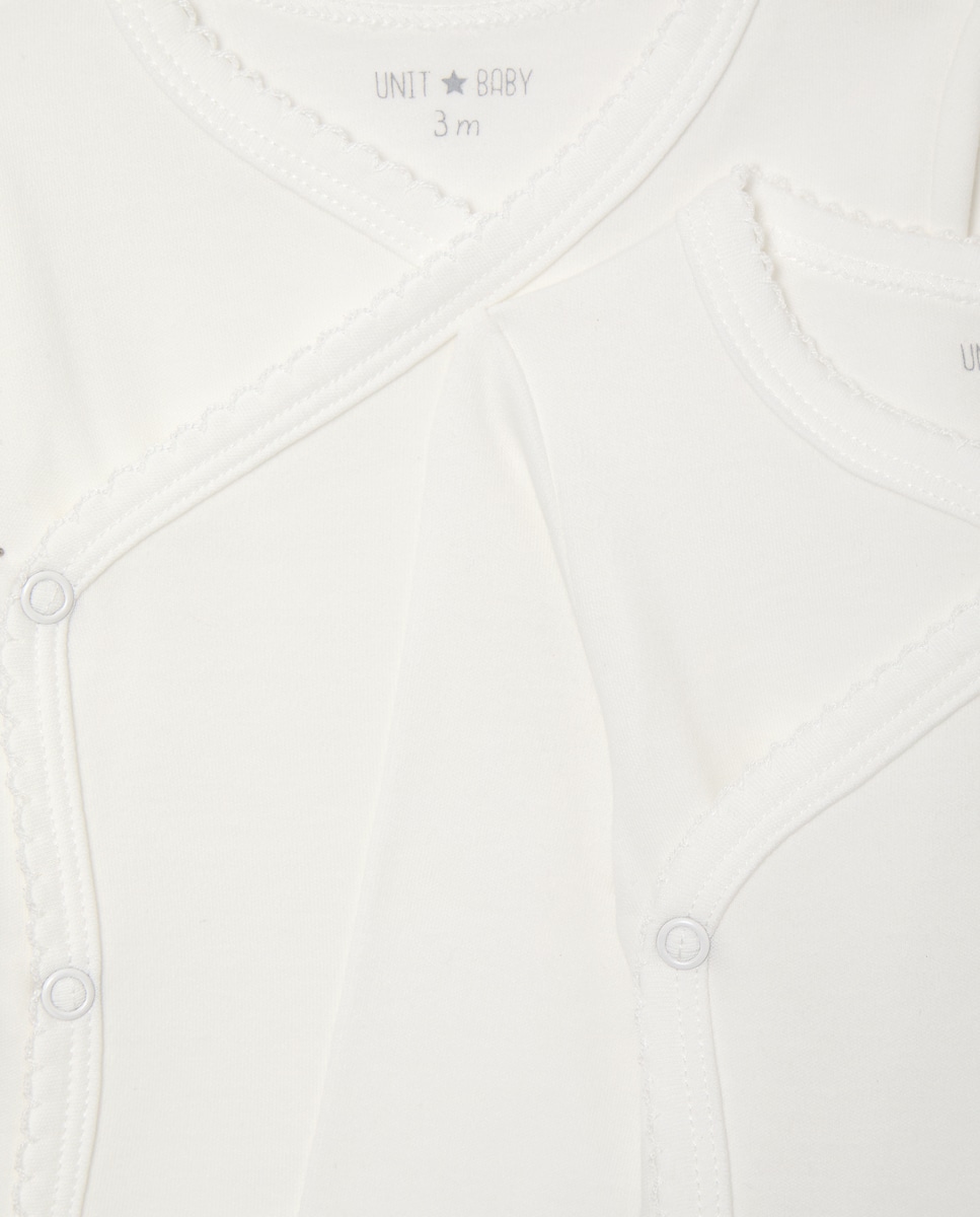 Pack de 2 bodies de bebé de manga larga cruzado 120 Crudo-3