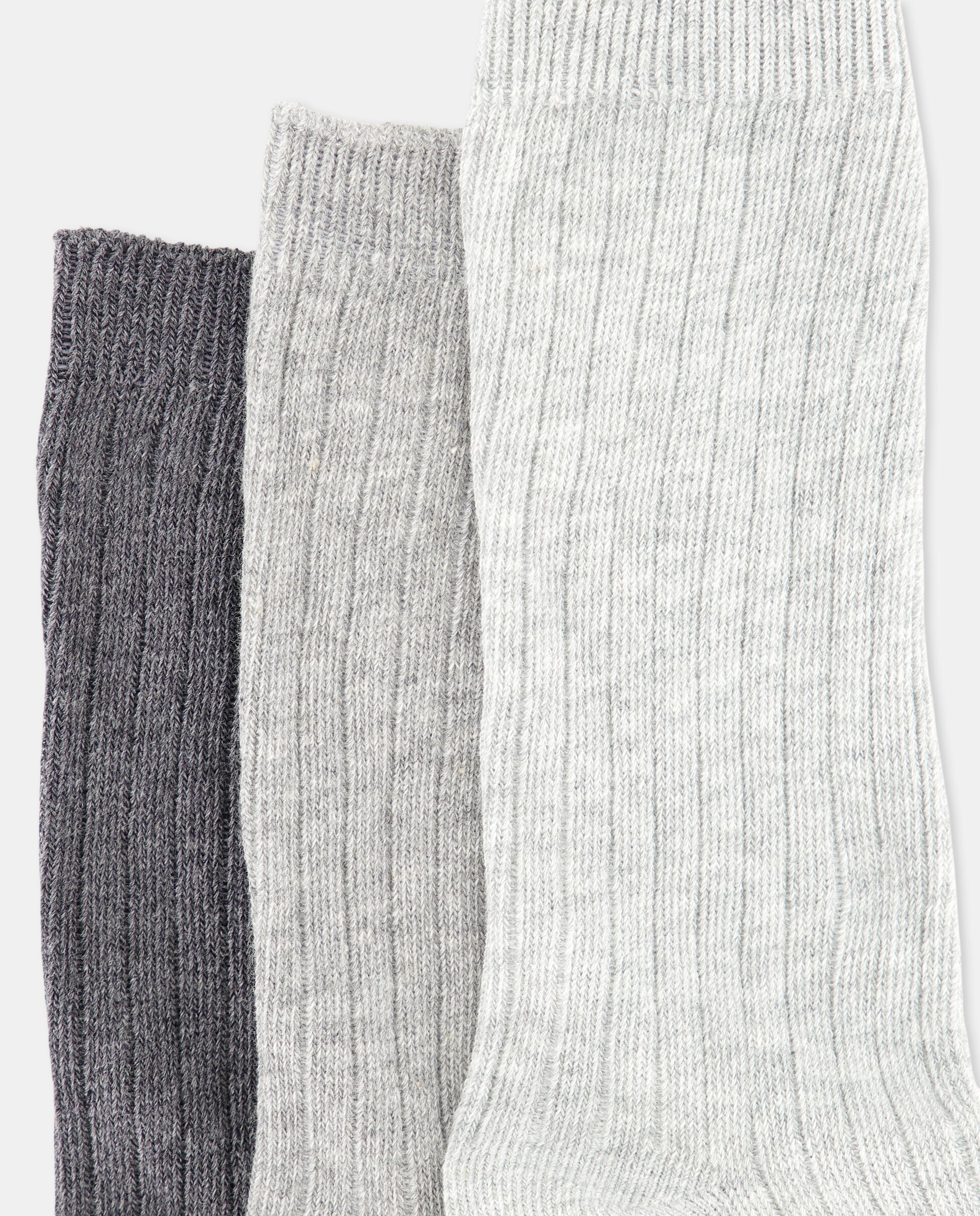 Pack de 3 calcetines infantiles de canalé 820 Gris medio-2