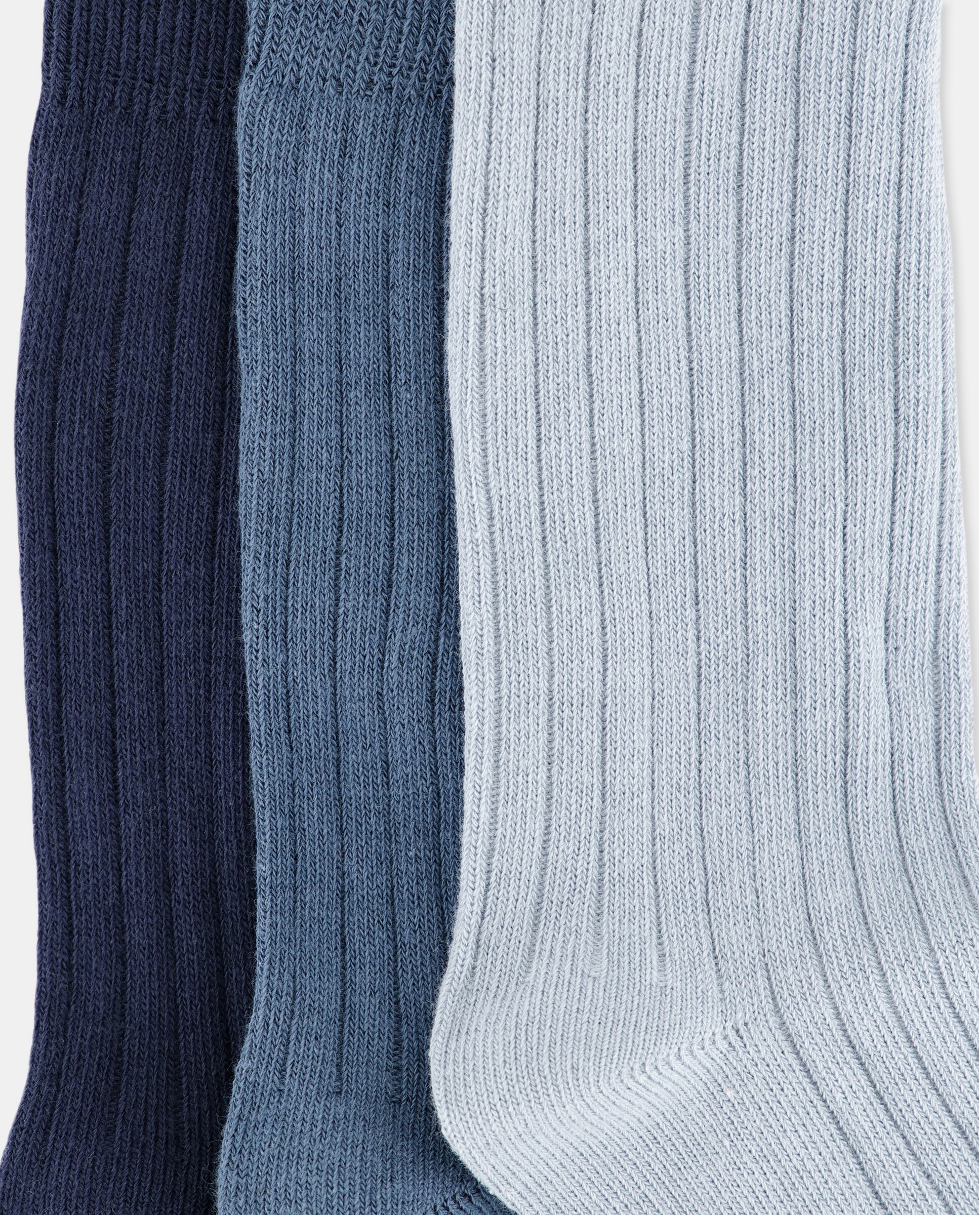Pack de 3 calcetines infantiles de canalé 430 Azul oscuro-2