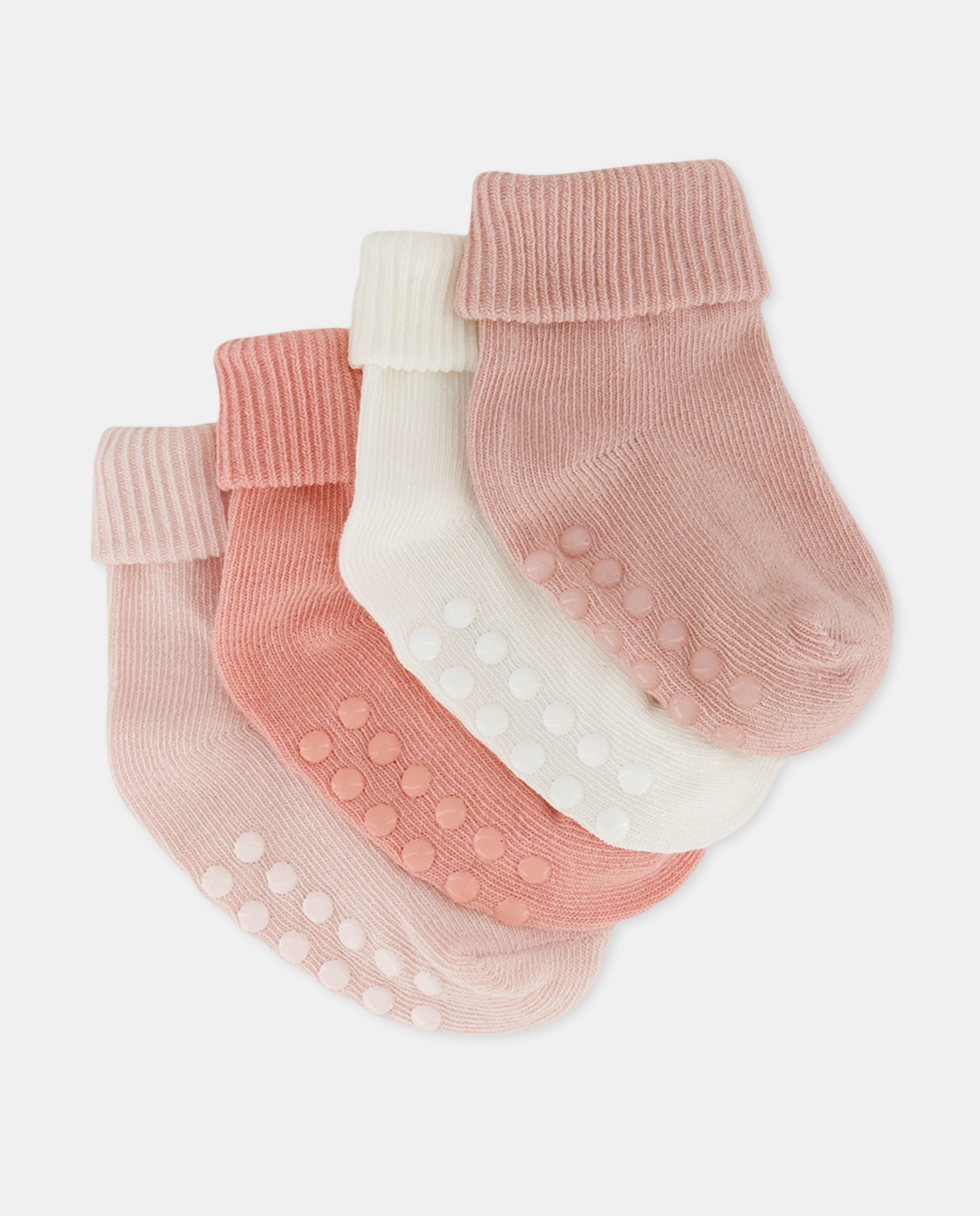 Imagen 0 de Pack de 4 calcetines de bebé con antideslizante