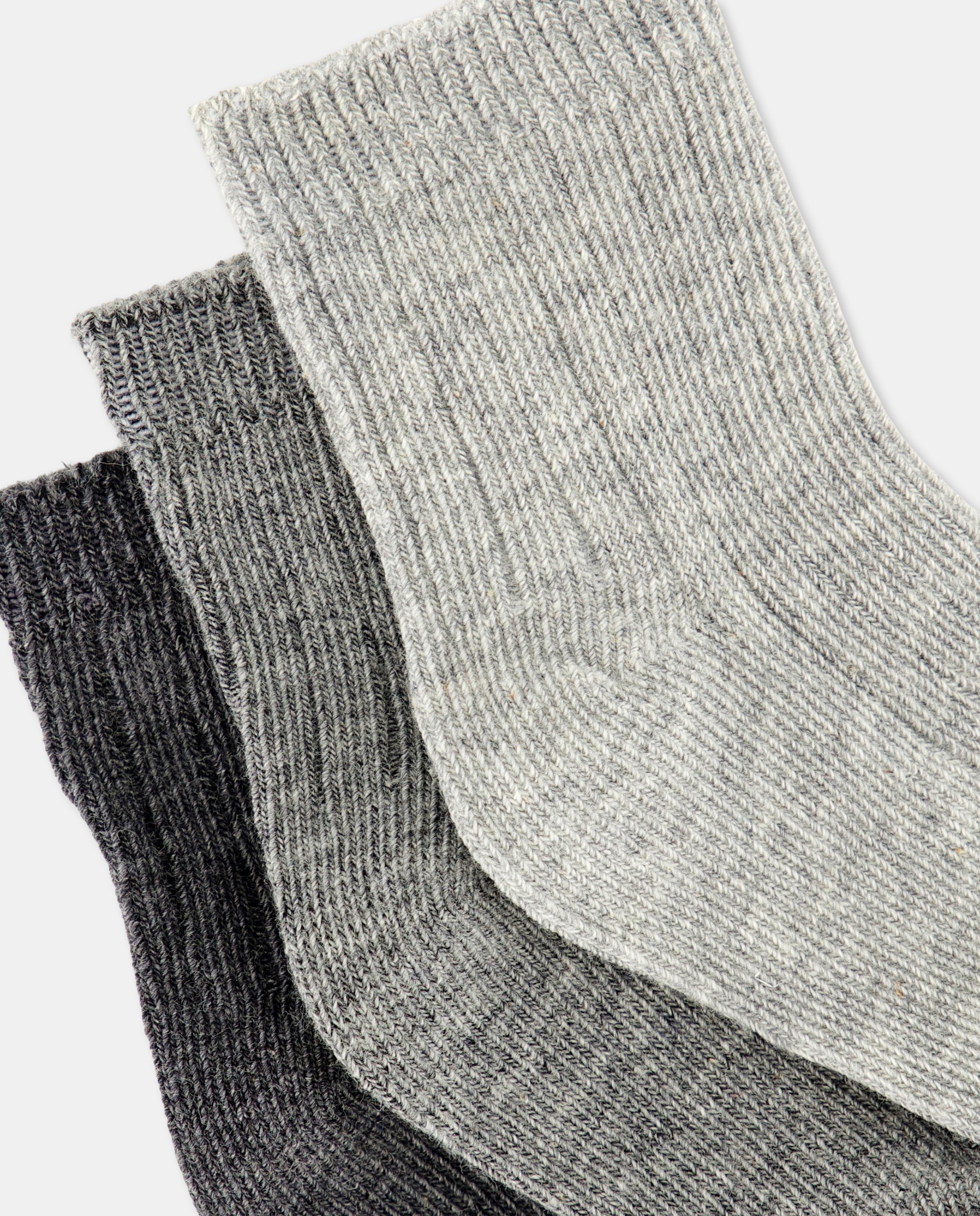 Pack de 3 calcetines de bebé de canalé 820 Gris medio-2