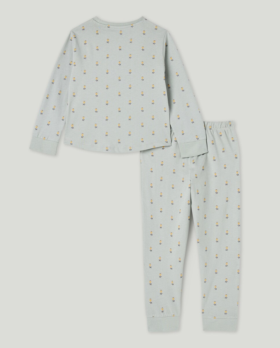 Pijama infantil básico largo 510 Verde claro-2