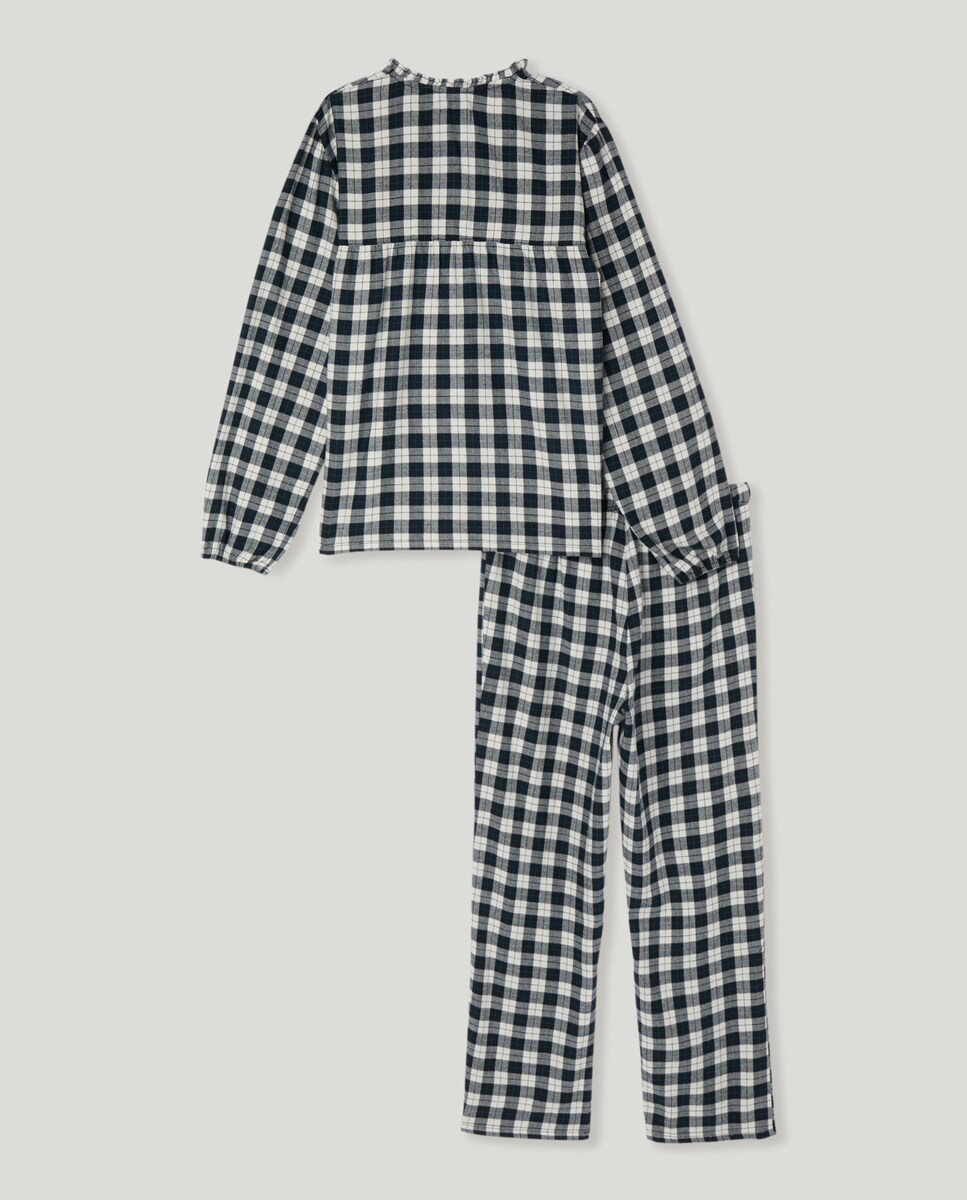 Pijama de niña de franela 430 Azul oscuro-2