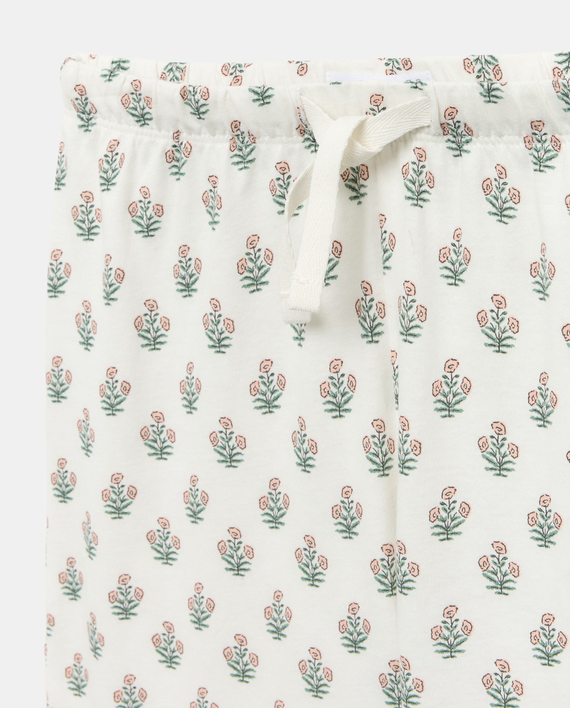 Pijama de niña básico largo Blanco roto-3