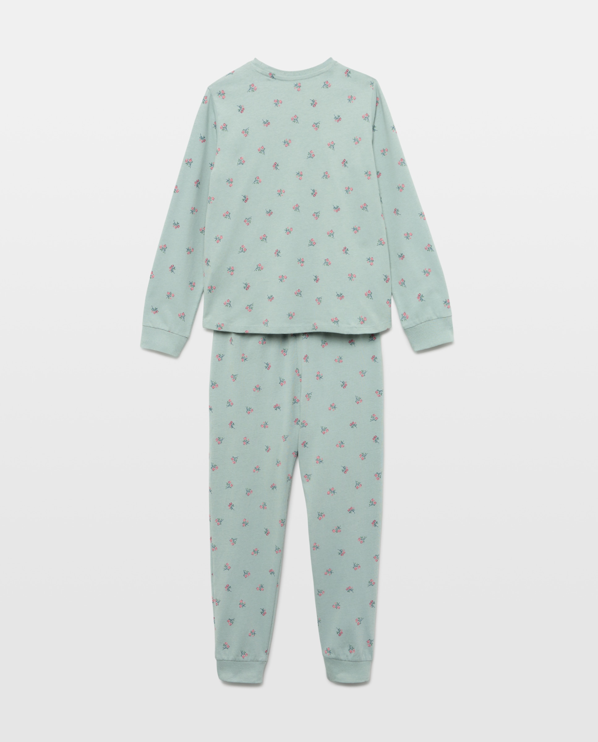 Pijama de niña básico largo 510 Verde claro-2
