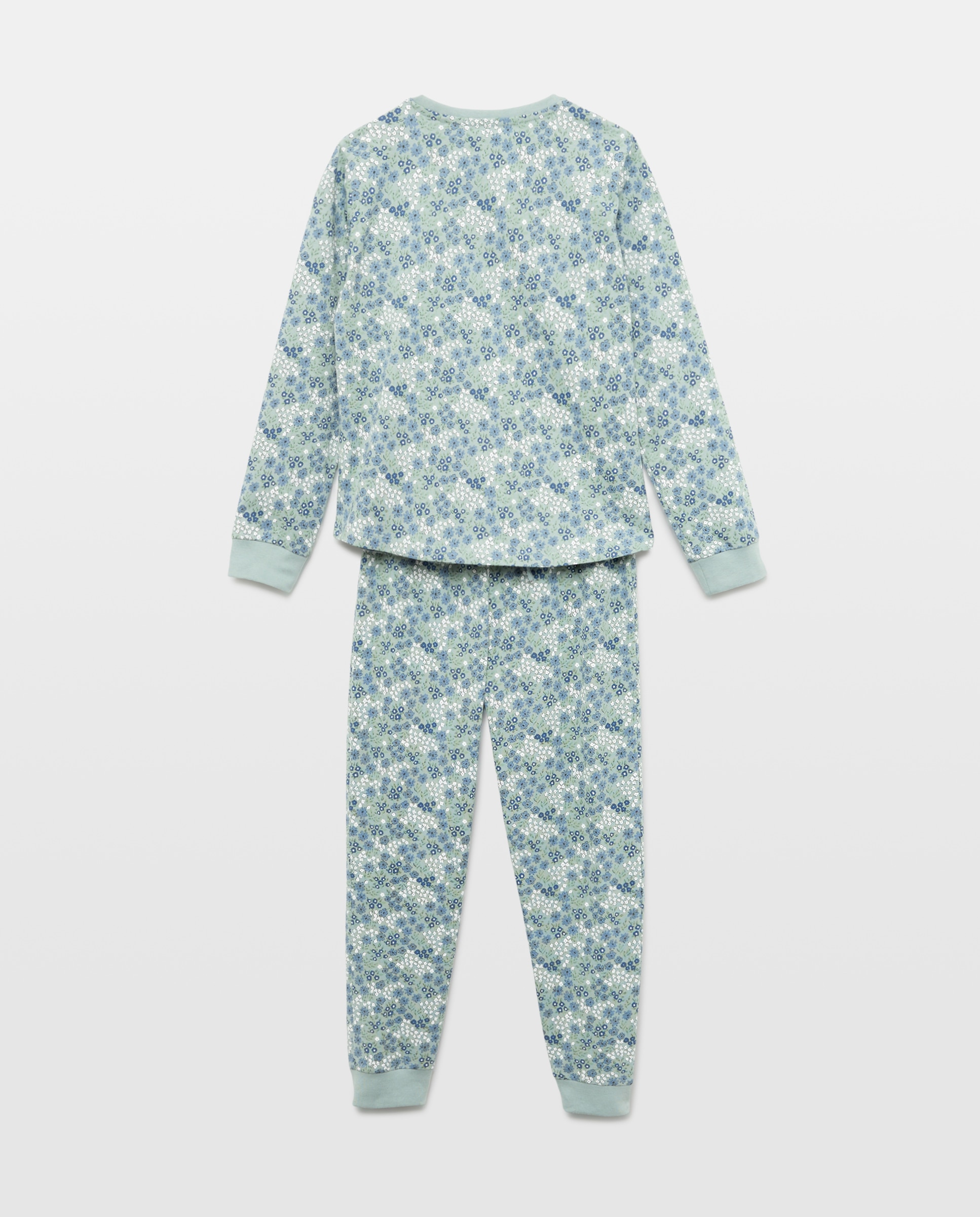 Pijama de niña básico largo Verde-2