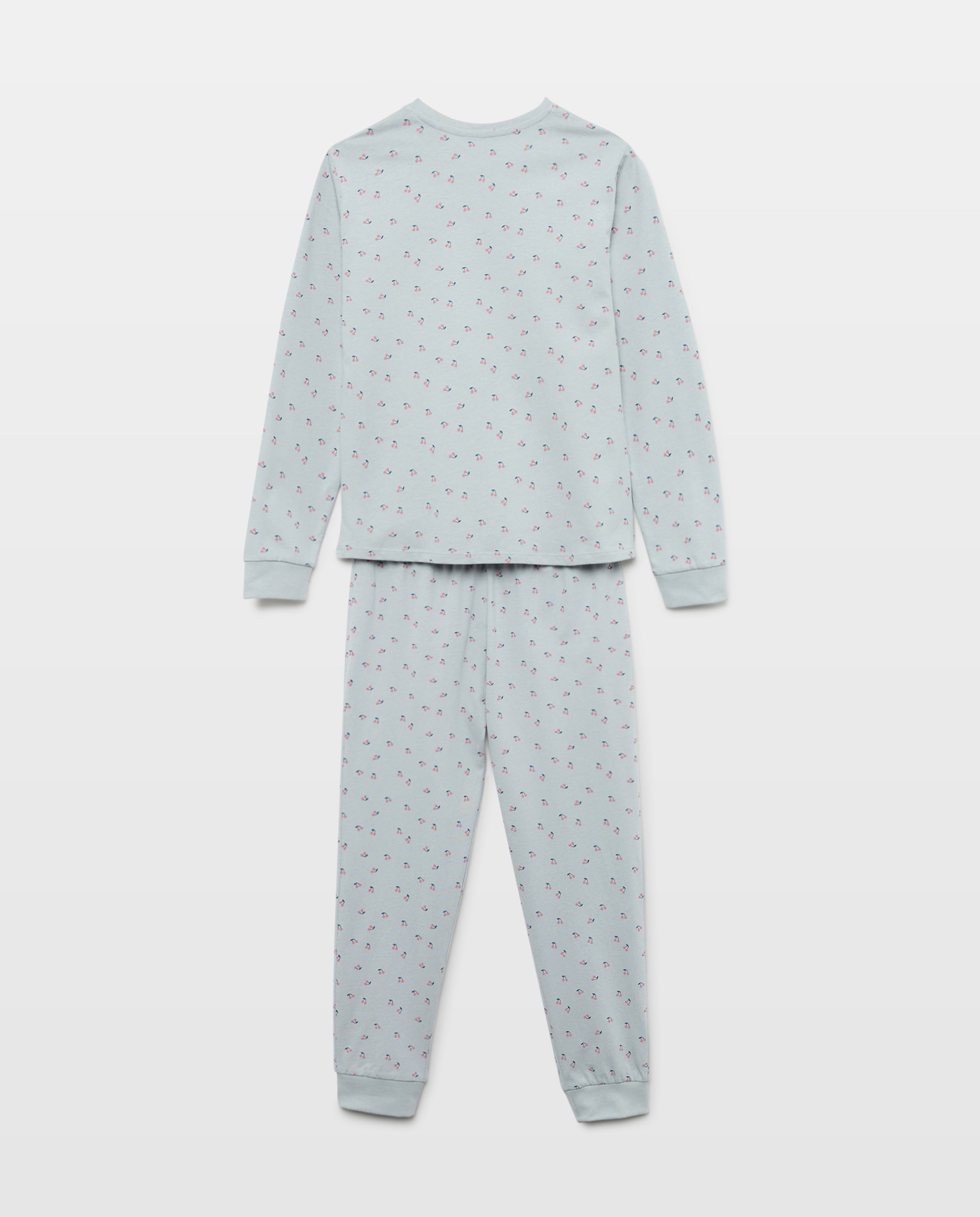 Pijama de niña básico largo 410 Azul claro-2