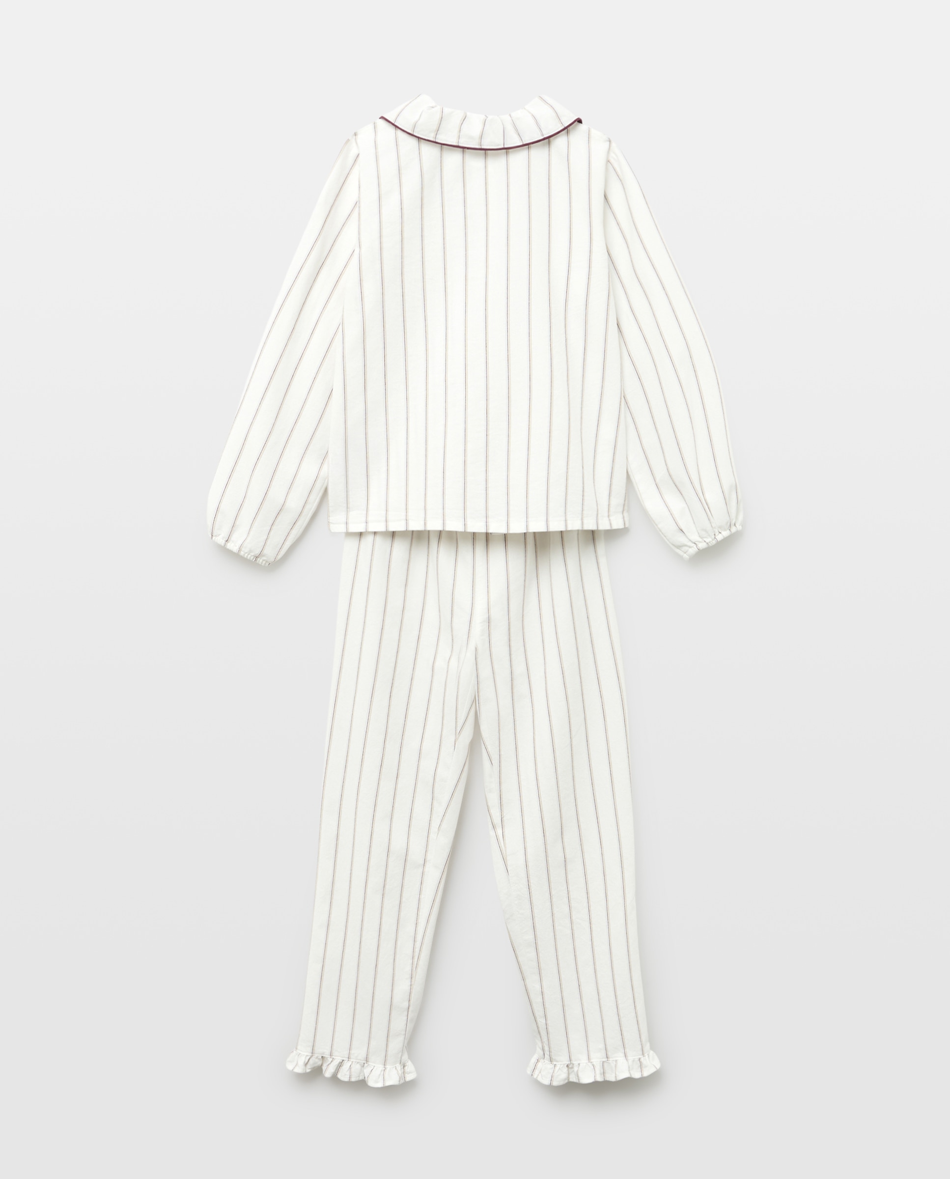 Pijama de niña de rayas Blanco roto-2