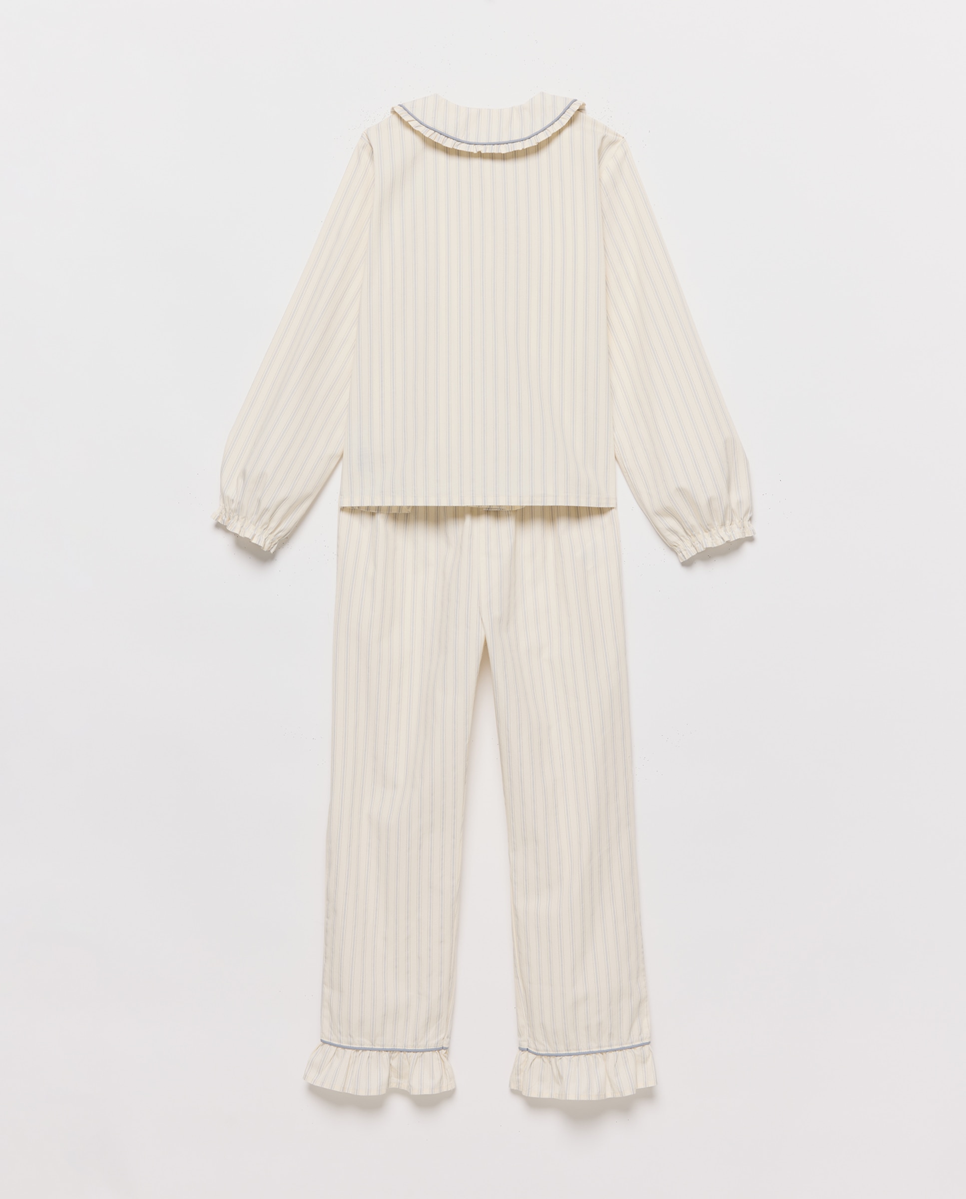 Pijama de niña de popelín Blanco roto-2