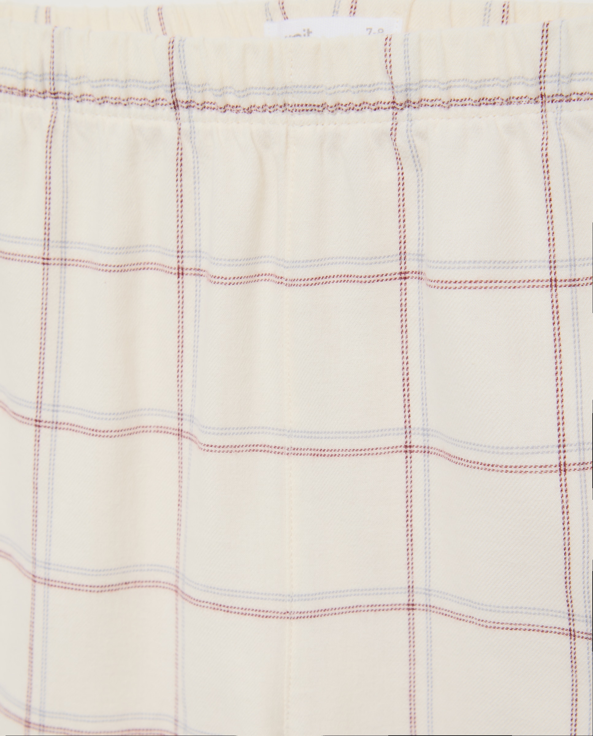 Pijama de niña de franela de cuadros Blanco roto-3