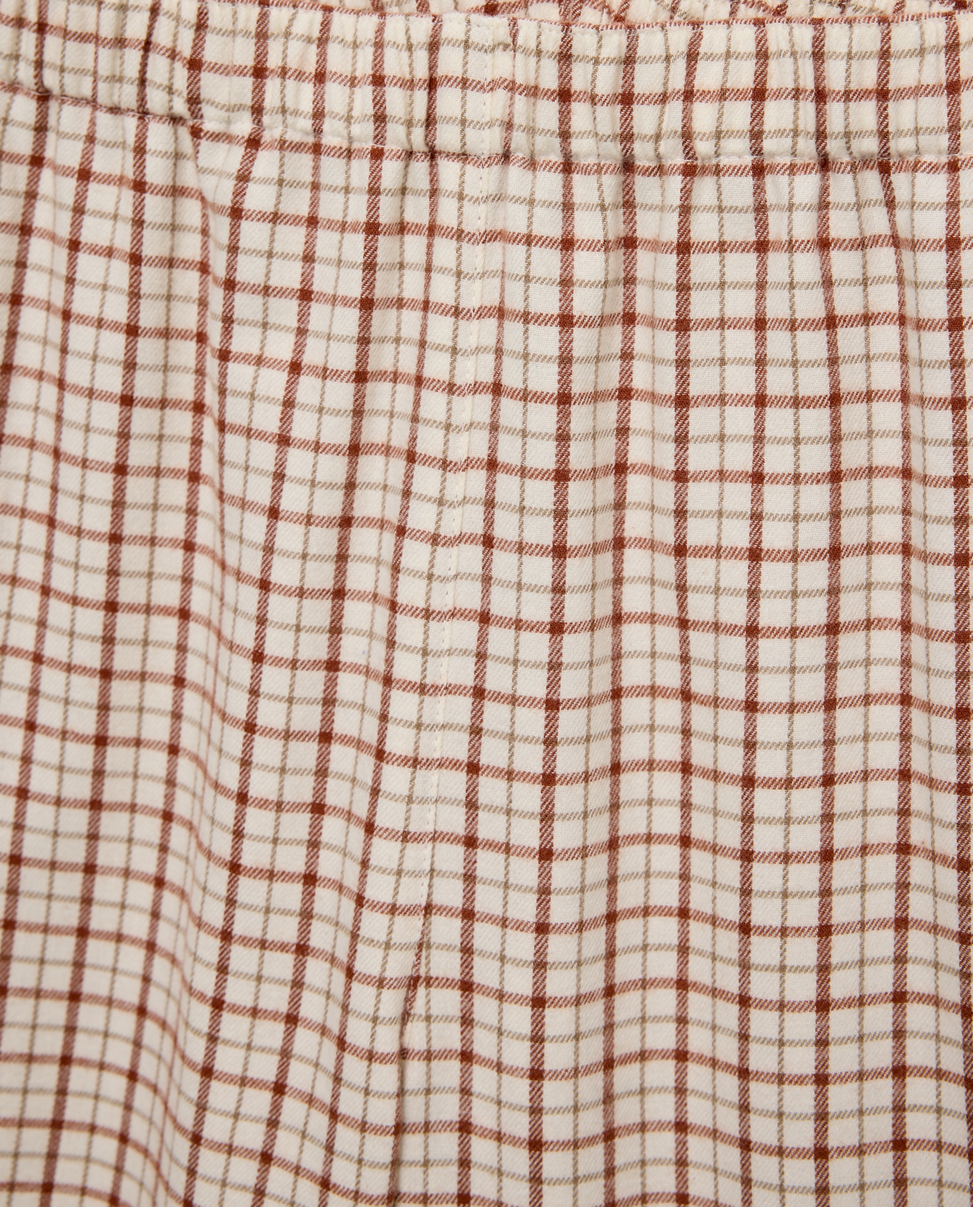 Pijama de niña de franela de cuadros Blanco roto-3