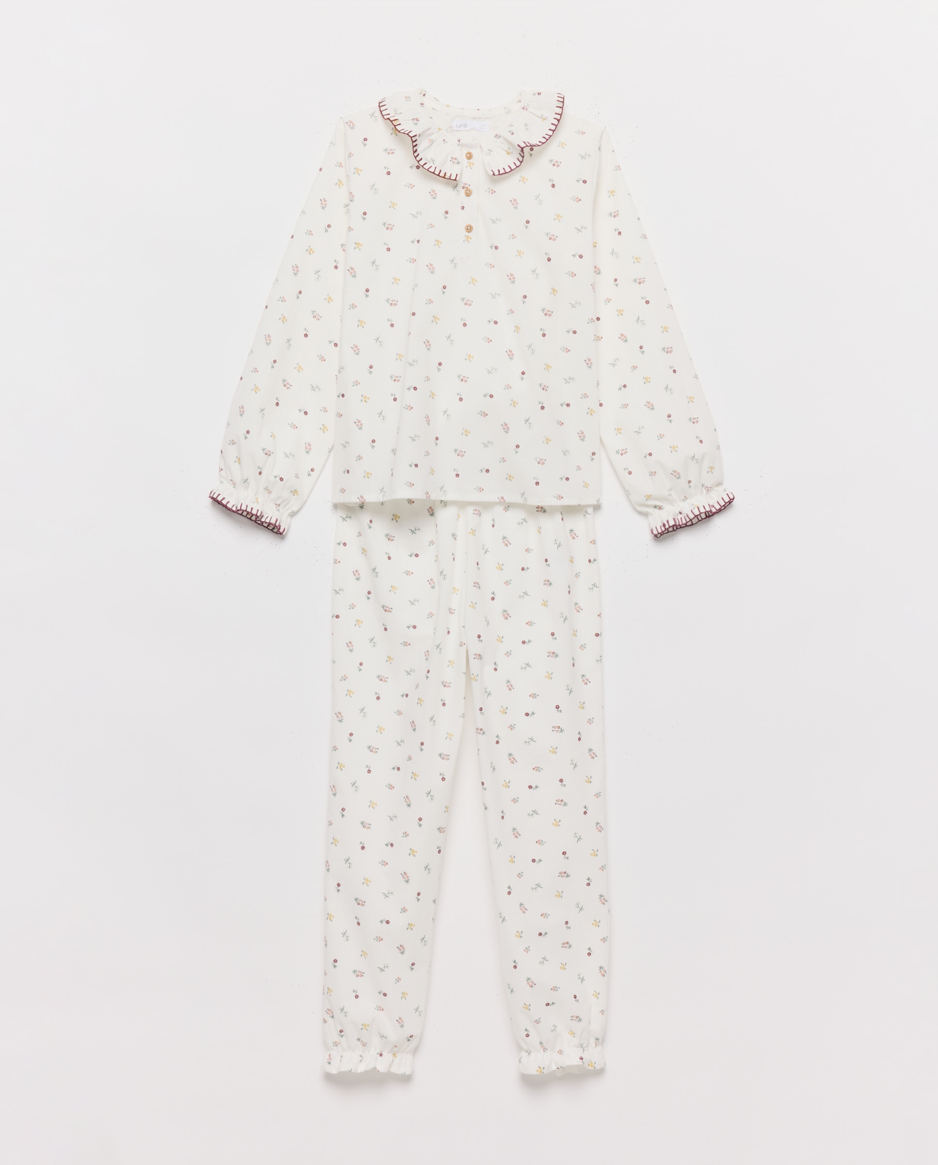 Imagen 0 de Pijama de niña de franela de flores