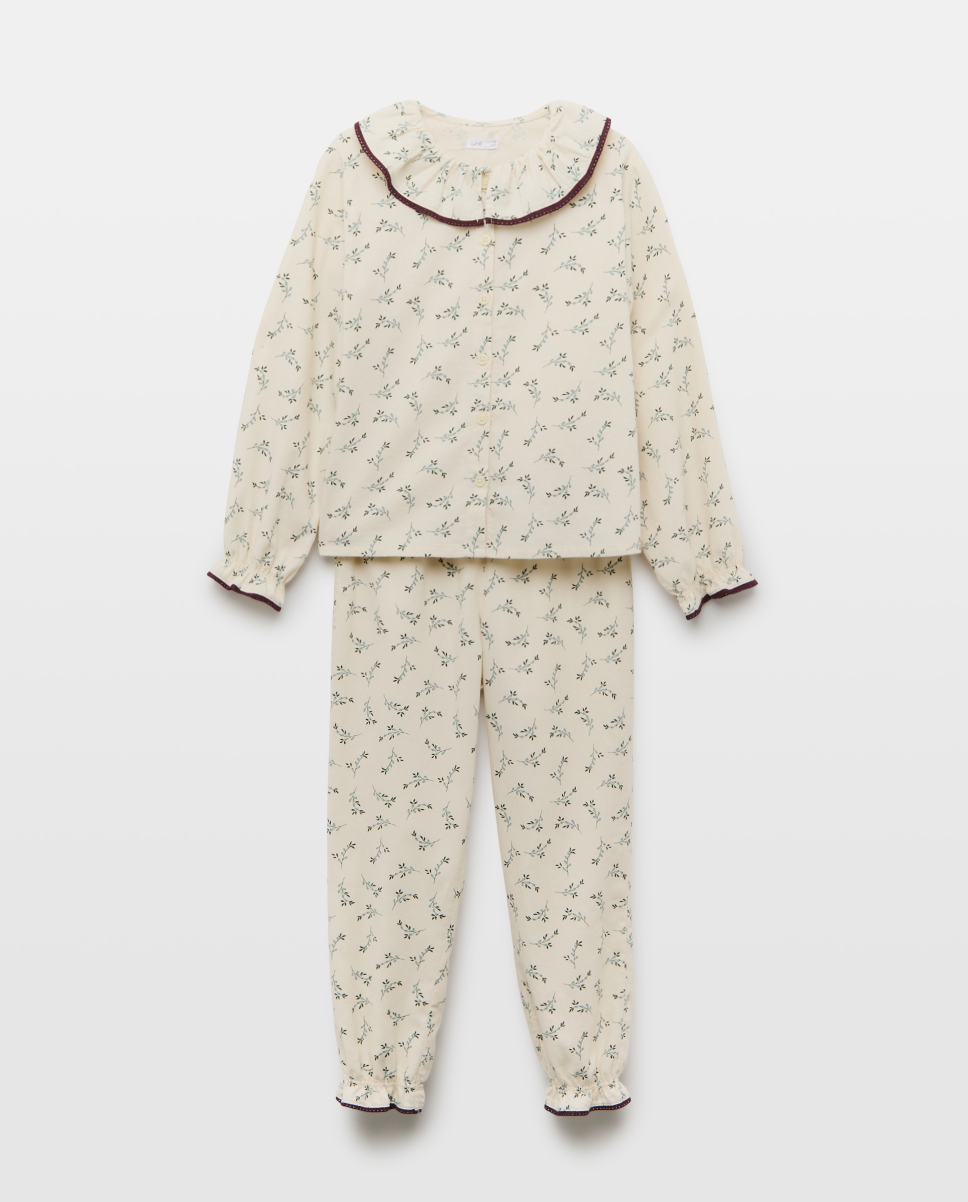 Imagen 0 de Pijama de niña de franela de flores