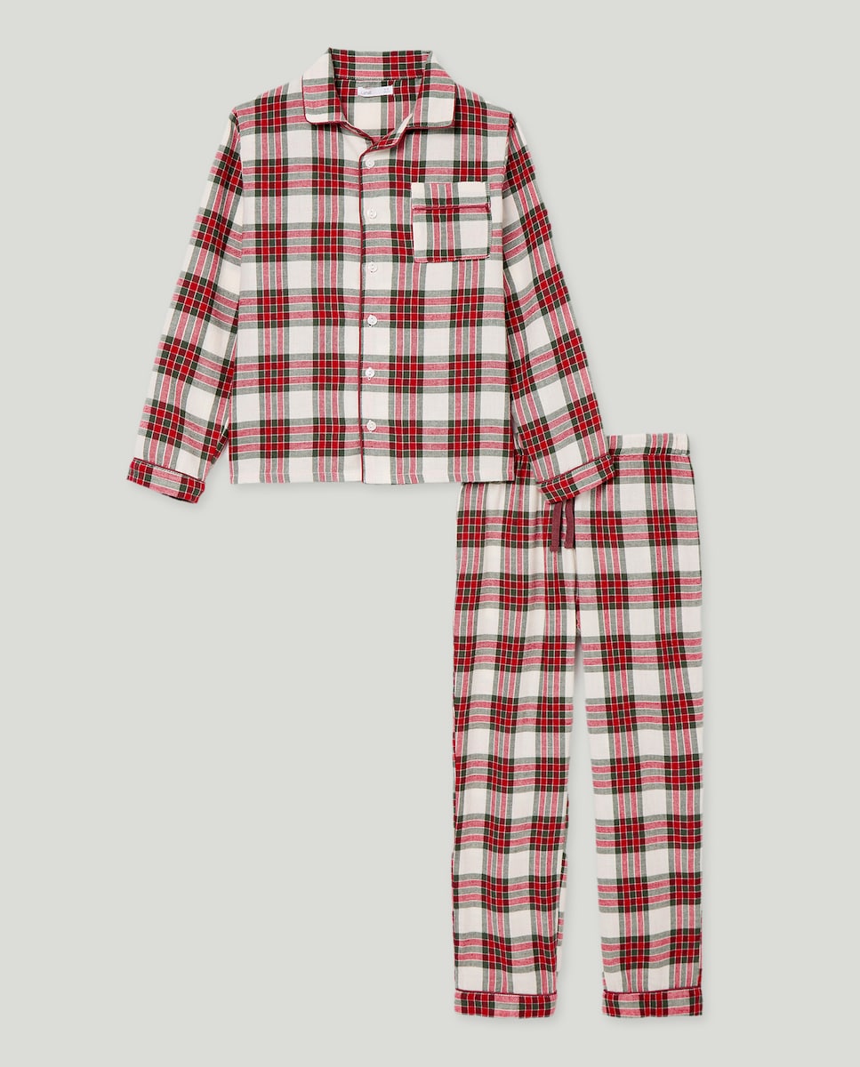 Pijama infantil de franela de Navidad 600 Rojo-1