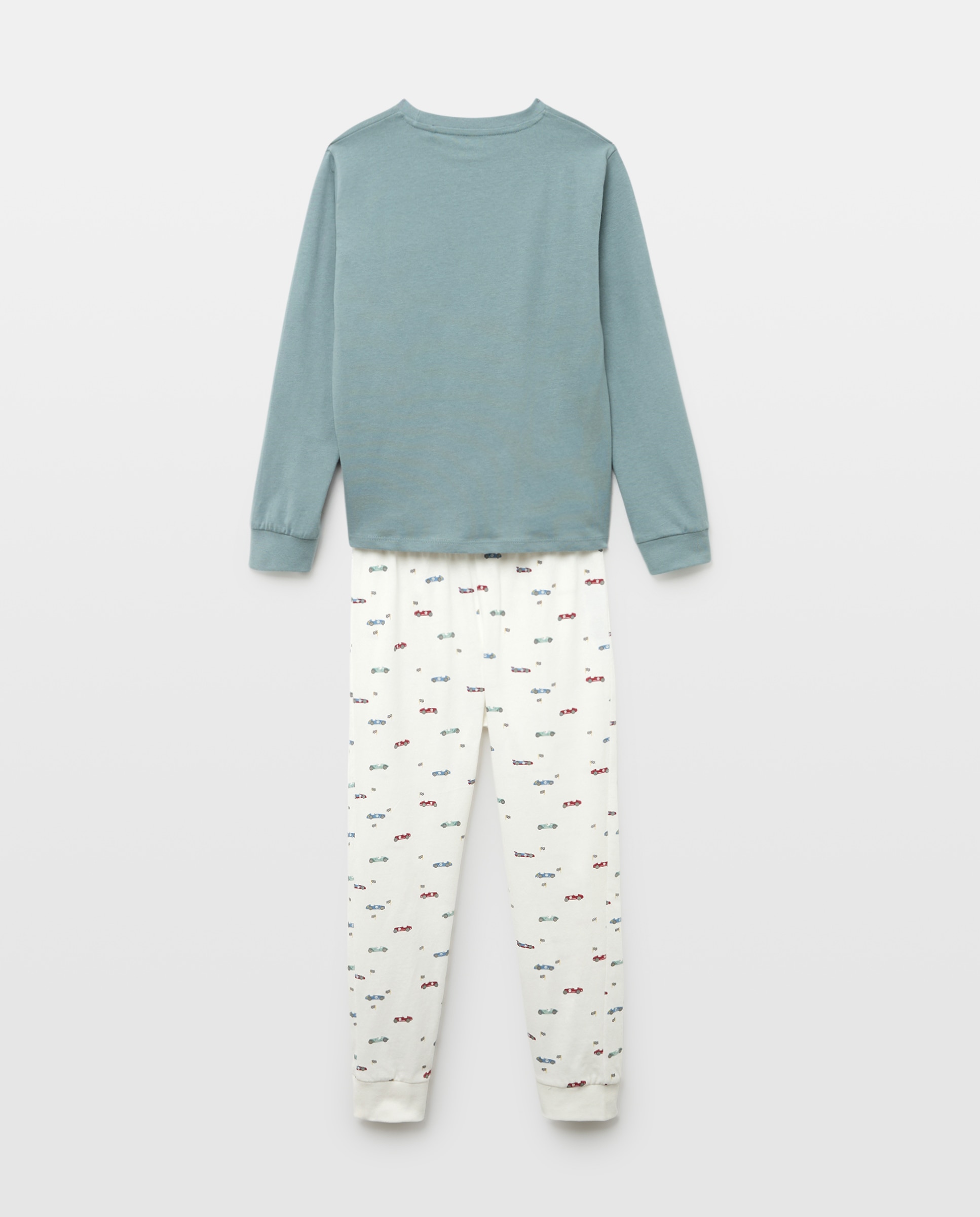 Pijama de niño básico largo 510 Verde claro-2