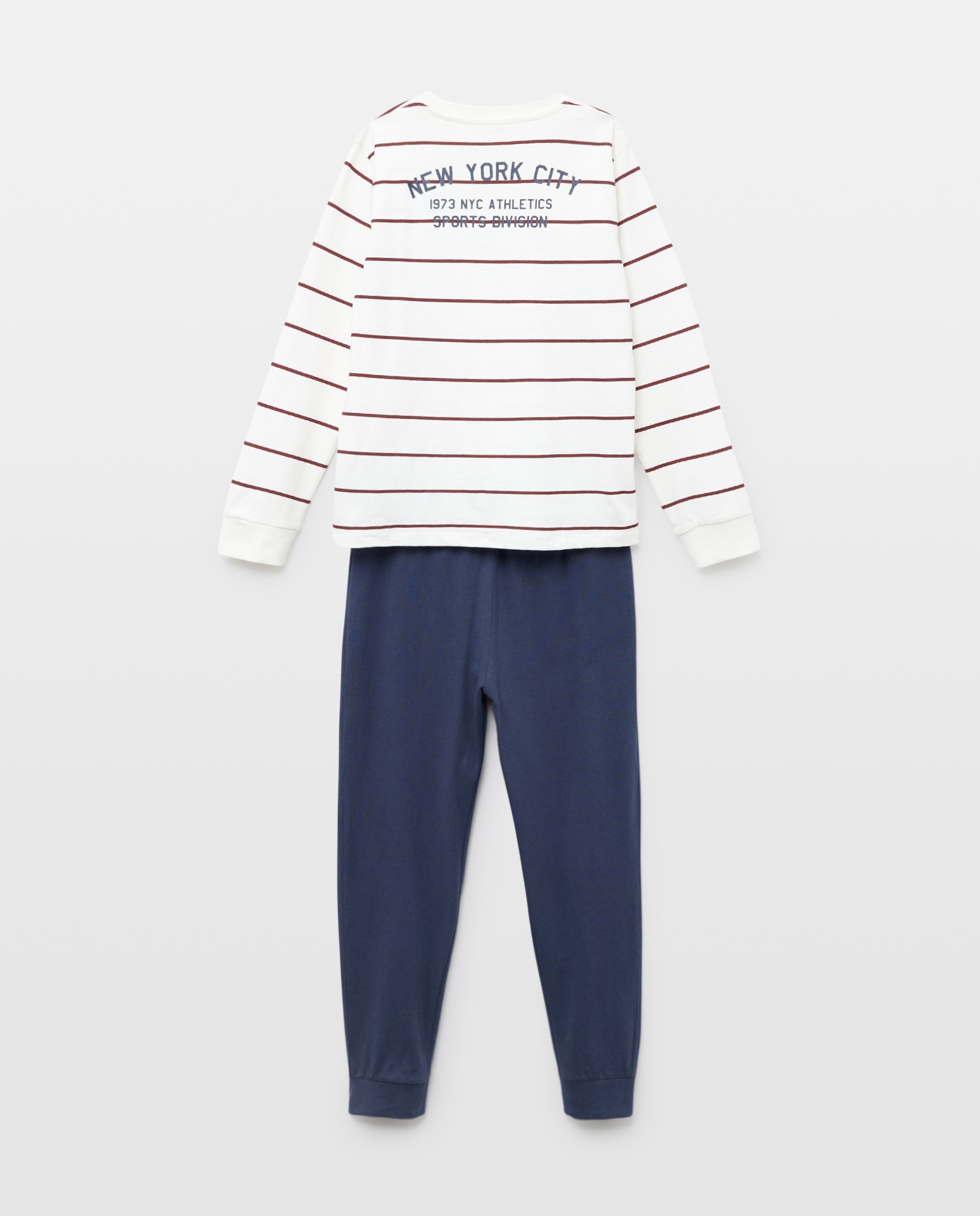 Pijama de niño básico largo Blanco roto-2