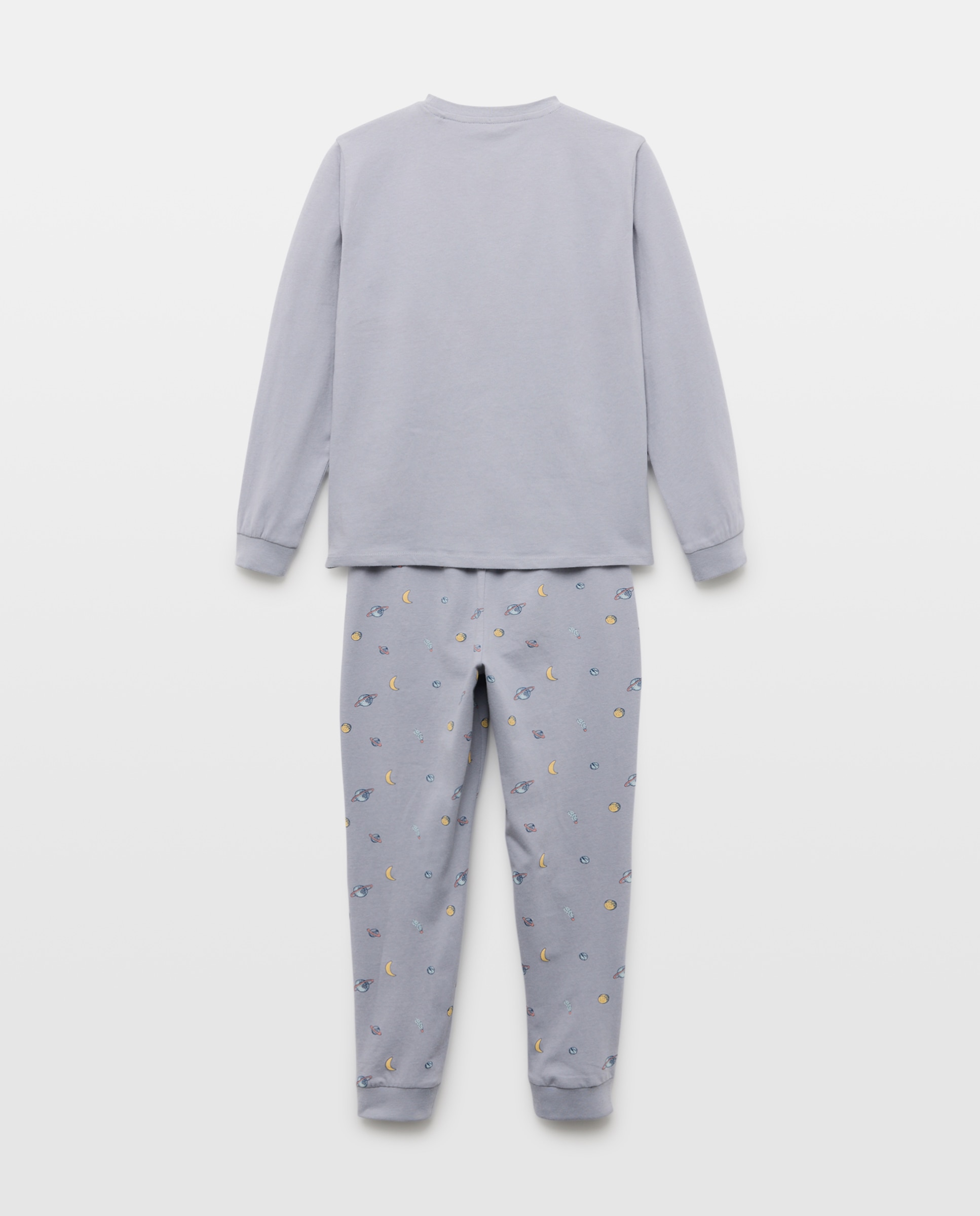 Pijama de niño básico largo 410 Azul claro-2