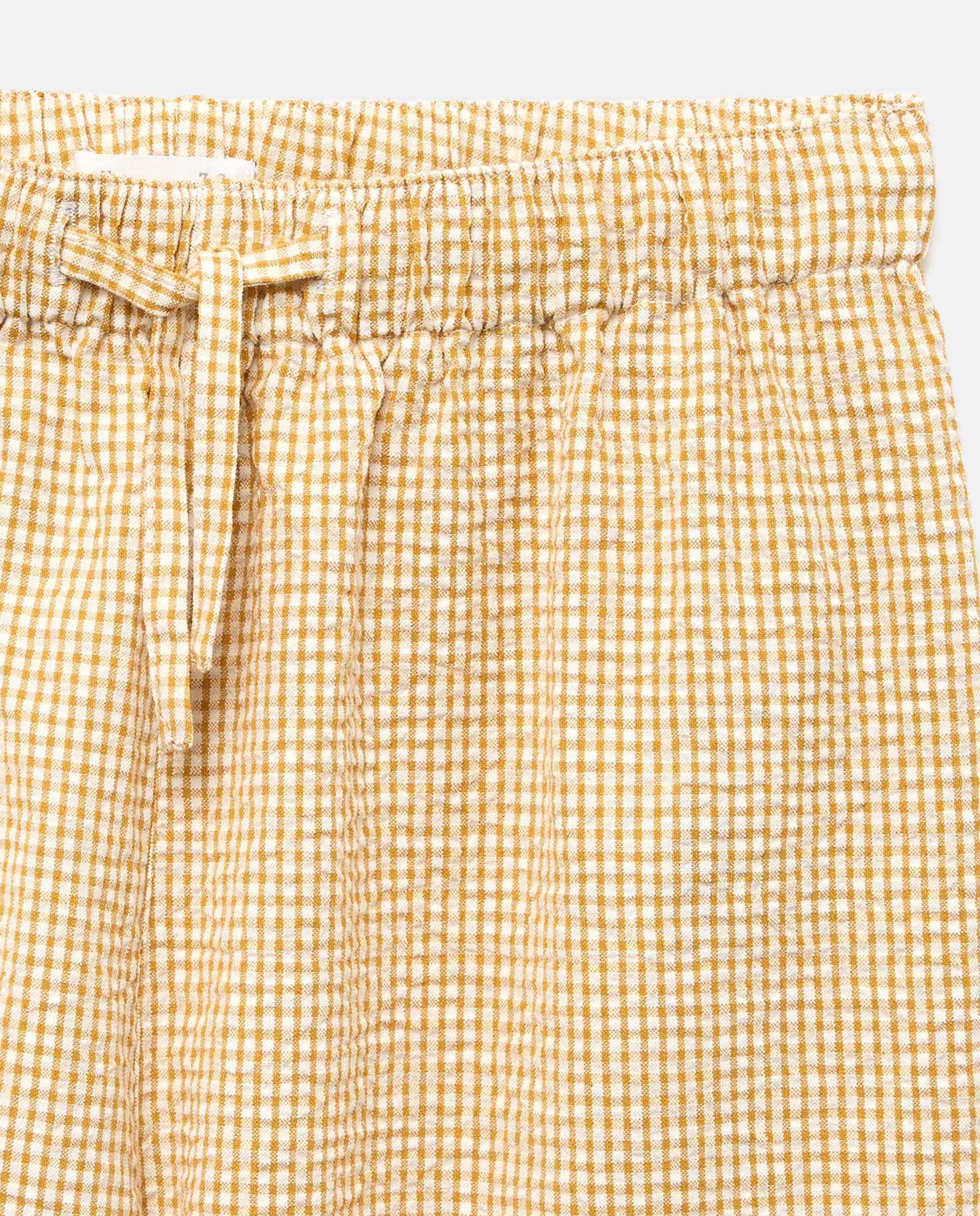 Pijama de niño de seersucker Mostaza-3