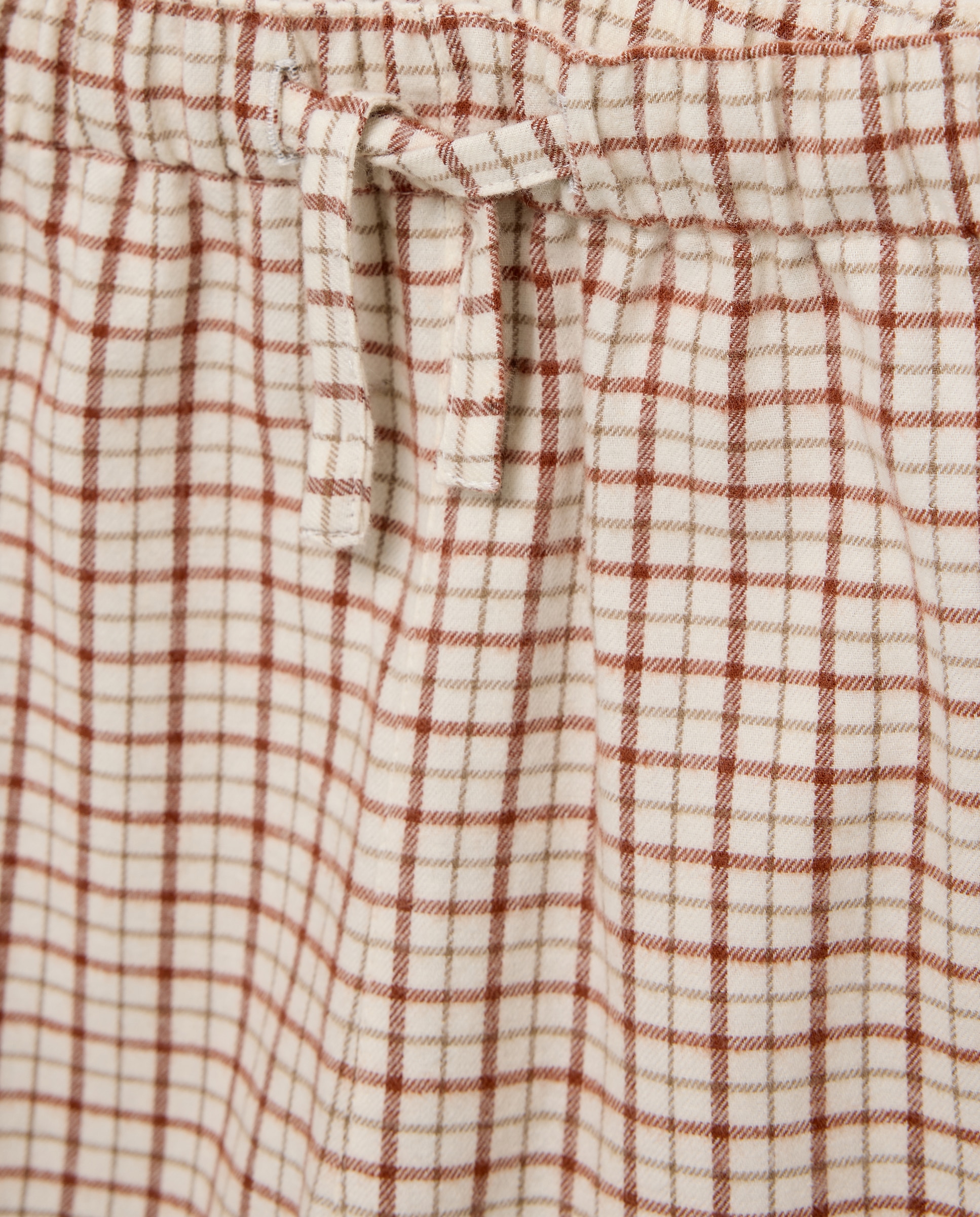 Pijama de niño de franela de cuadros Blanco roto-3