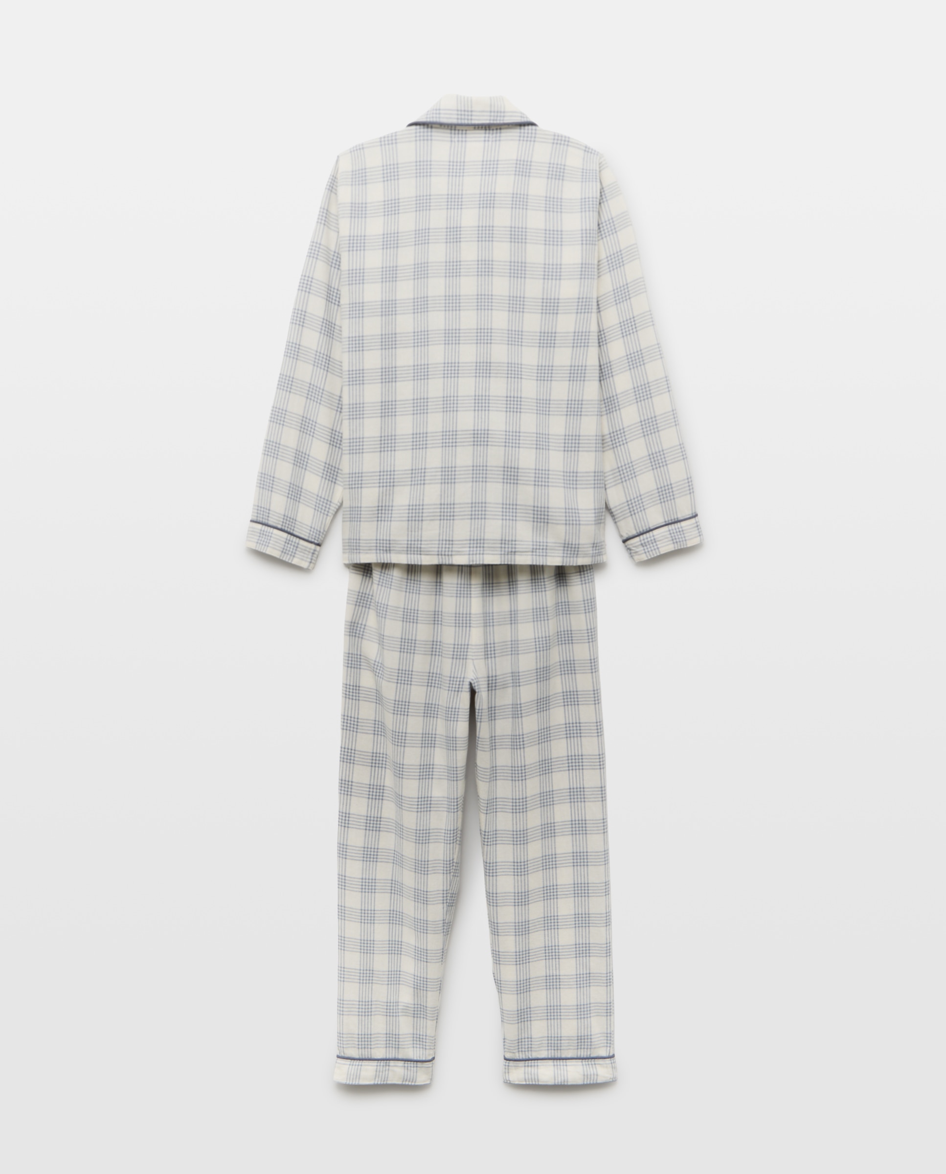 Pijama de niño de franela de cuadros Blanco roto-2