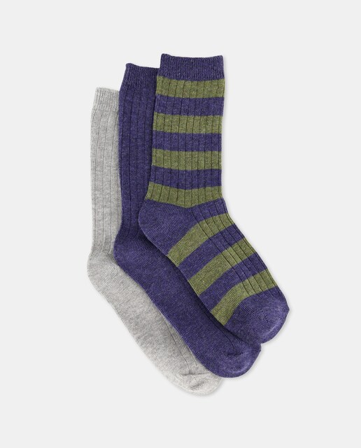 Imagen 0 de Pack de 3 calcetines infantiles de canalé