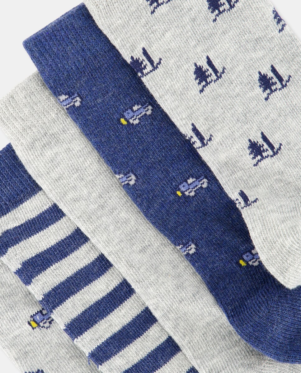 Pack de 5 calcetines infantiles fantasía 820 Gris medio-2