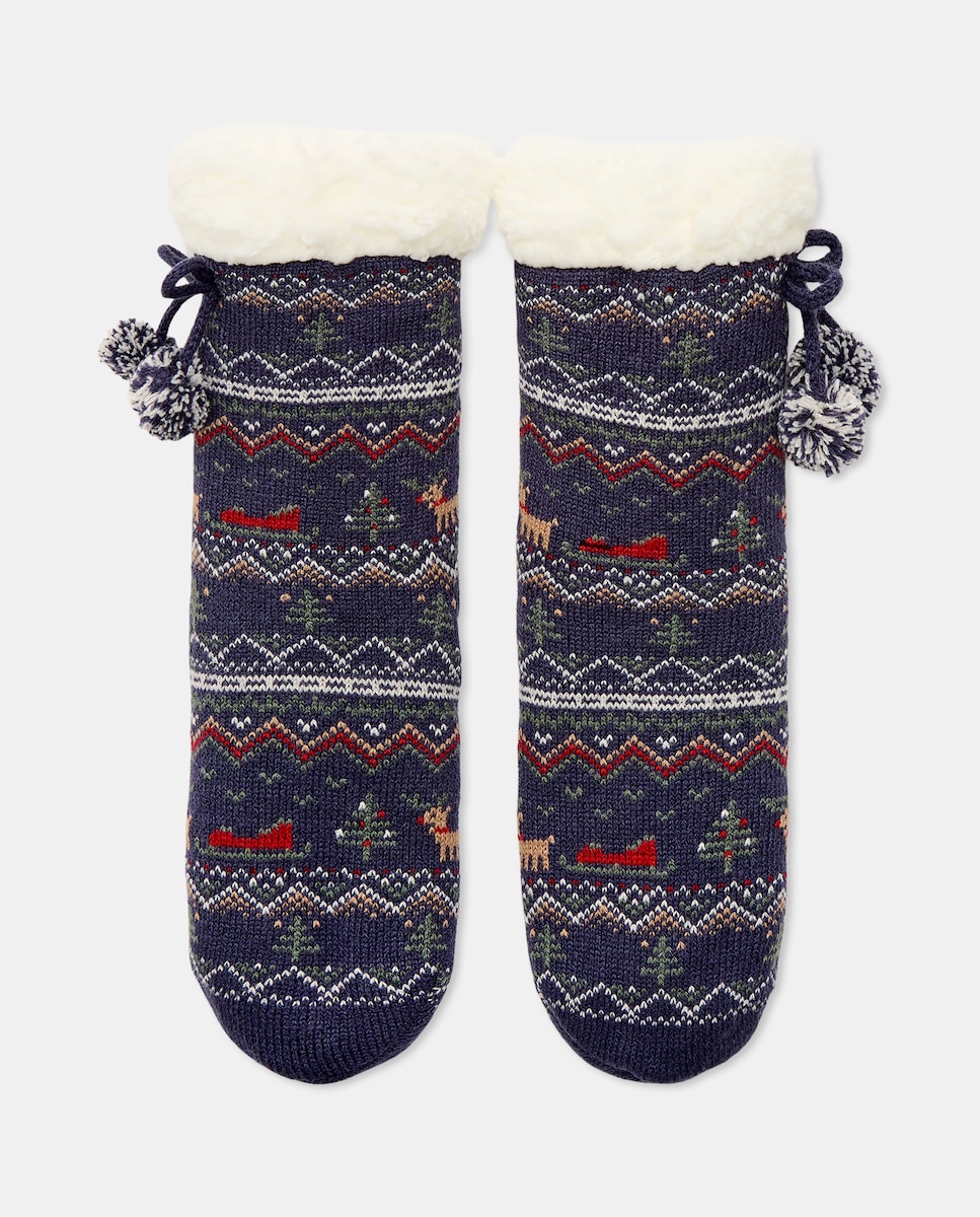 Bota de Navidad infantil Azul marino-1