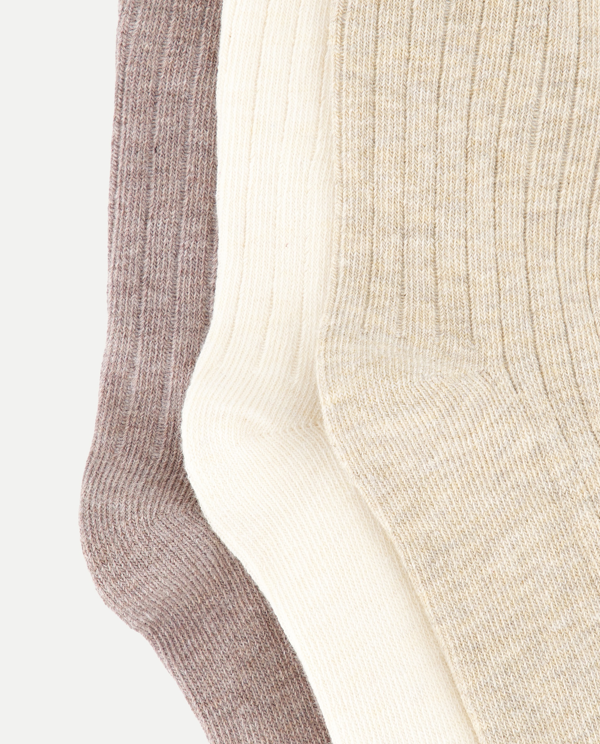Pack de 3 calcetines infantiles con frill Beige-2