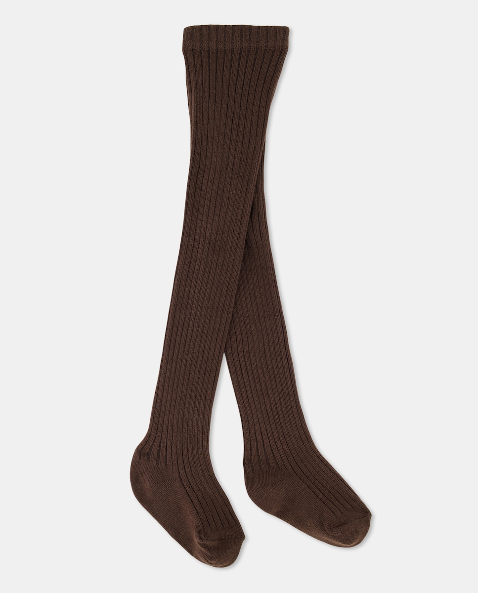 Leotardo de recién nacido de canalé Chocolate-1