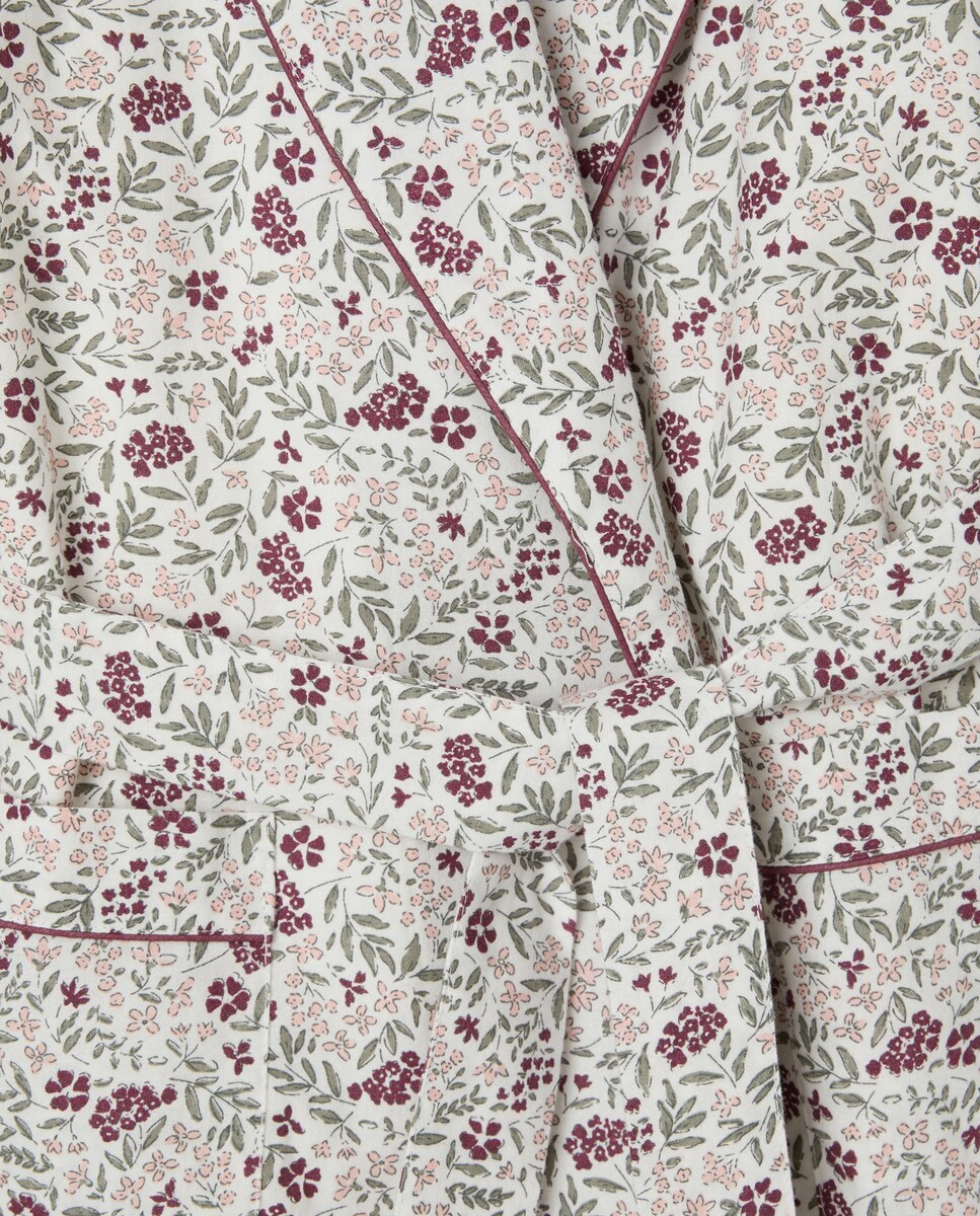 Bata de niña de franela Blanco roto-3