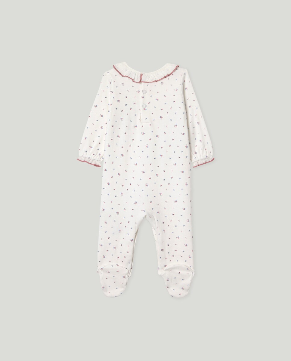 Pijama de bebé cuello colección Blanco roto-2